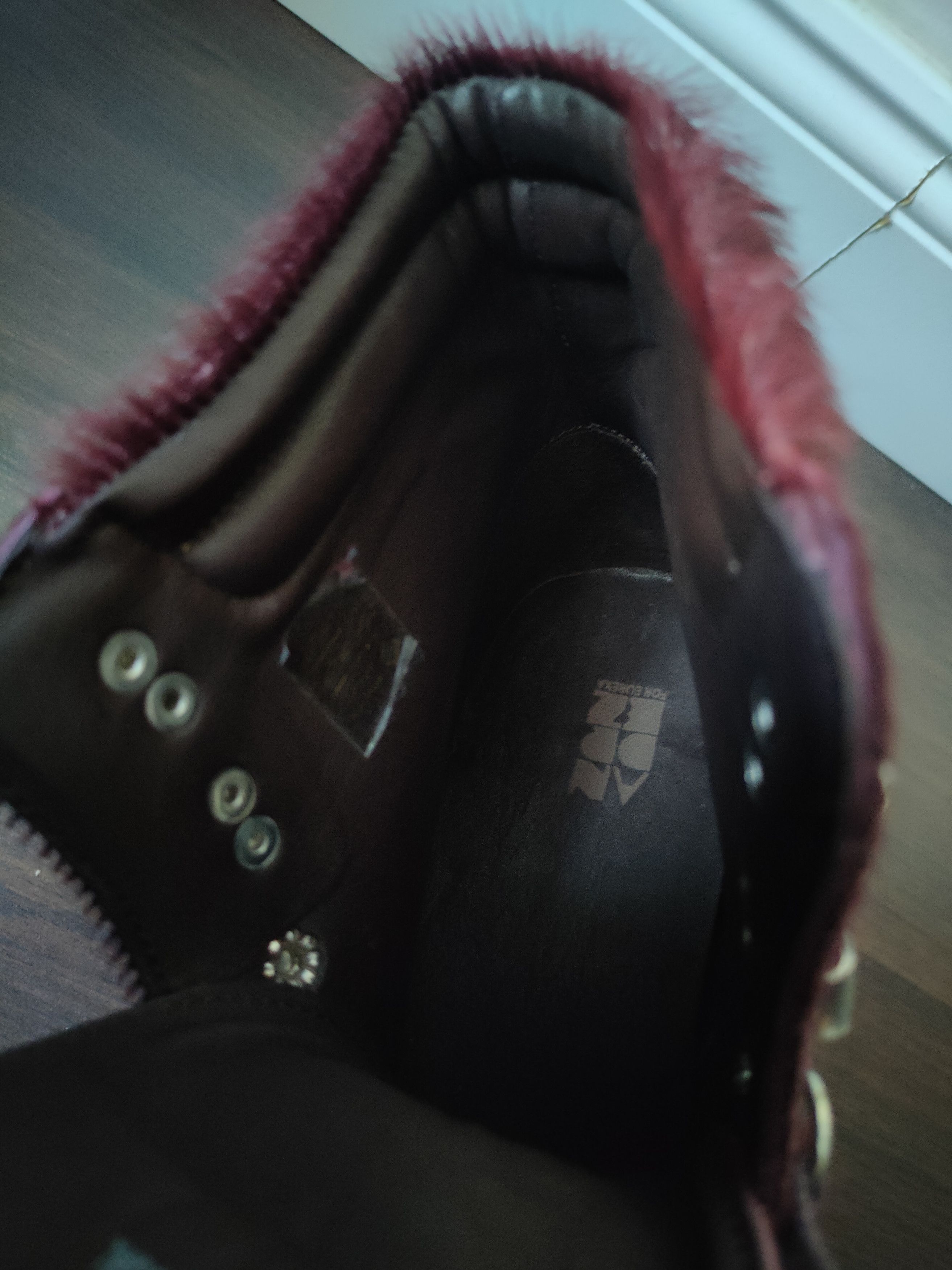 Designer Ricardo Andrez High Fashion Leather Burgundy Fur Boots 44 Size US 11 / EU 44 - 21 Thumbnail