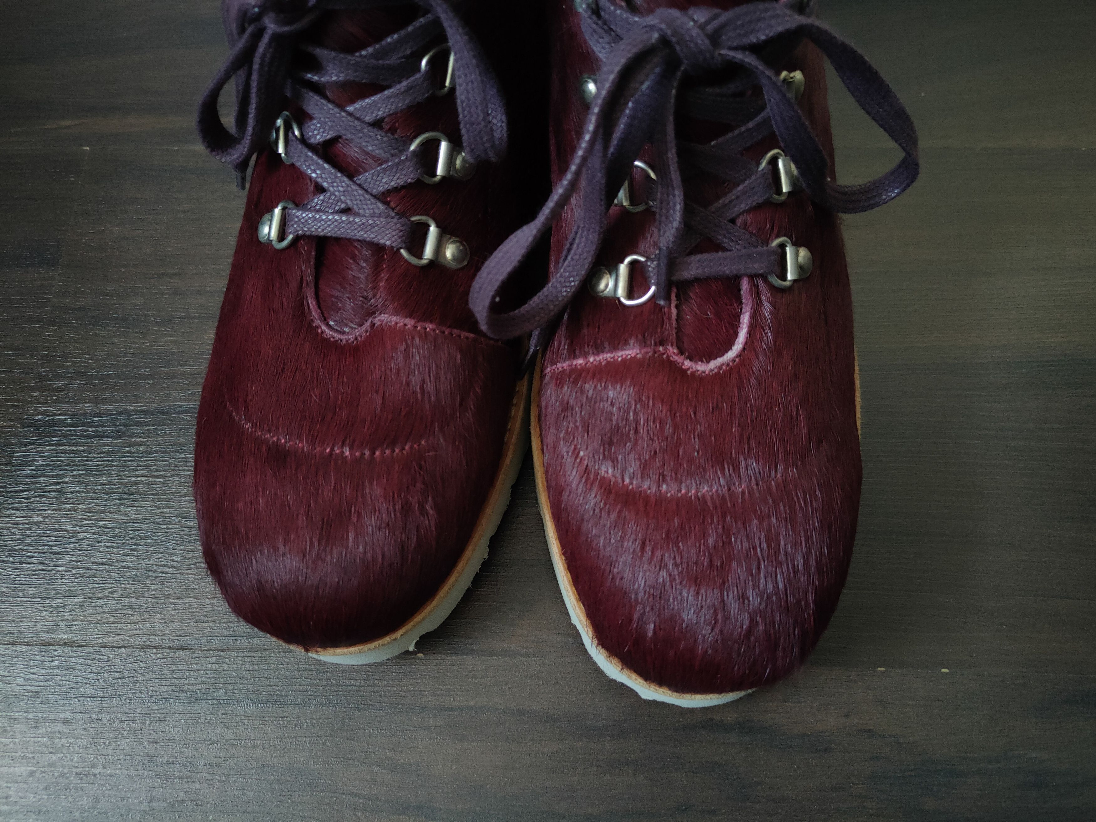 Designer Ricardo Andrez High Fashion Leather Burgundy Fur Boots 44 Size US 11 / EU 44 - 10 Thumbnail