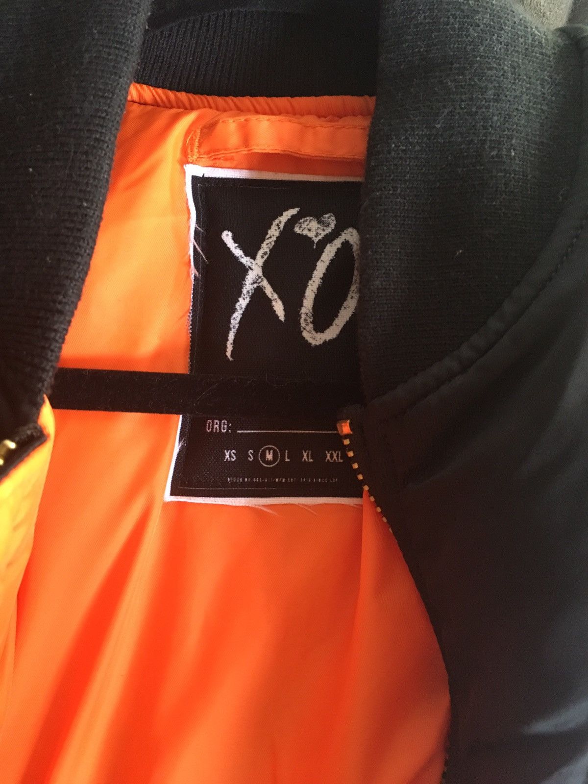 Alpha Industries × The Weeknd The Weeknd XO Hand Sign Black Bomber ...