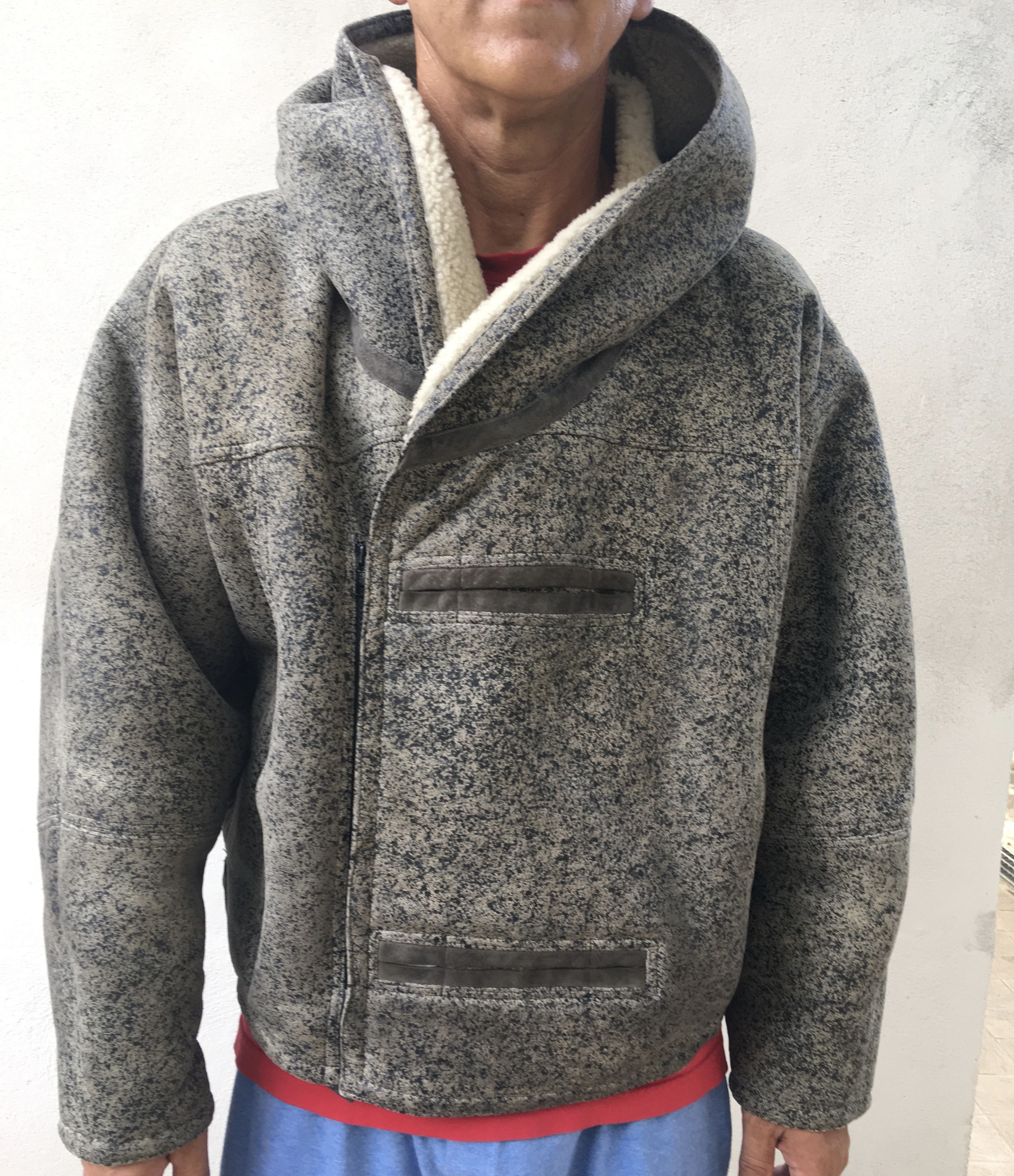 CALUGI E GIANNELLI Hybrid Jacket Between Leather Bike Jacket