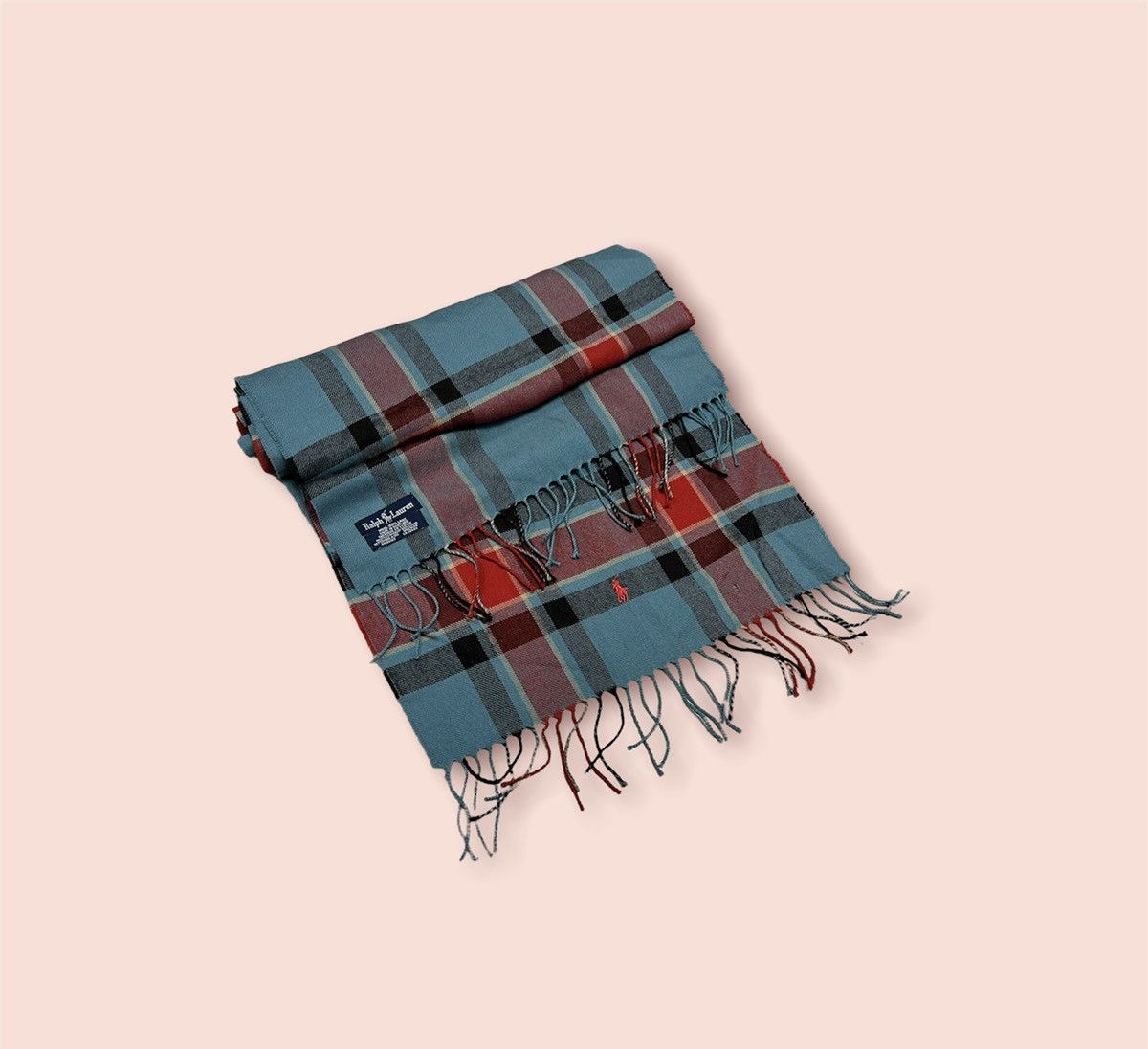 Polo Ralph Lauren × Ralph Lauren × Vintage VINTAGE POLO RL PLAID WOOL NECK MUFFLER SCARF Size ONE SIZE - 1 Thumbnail