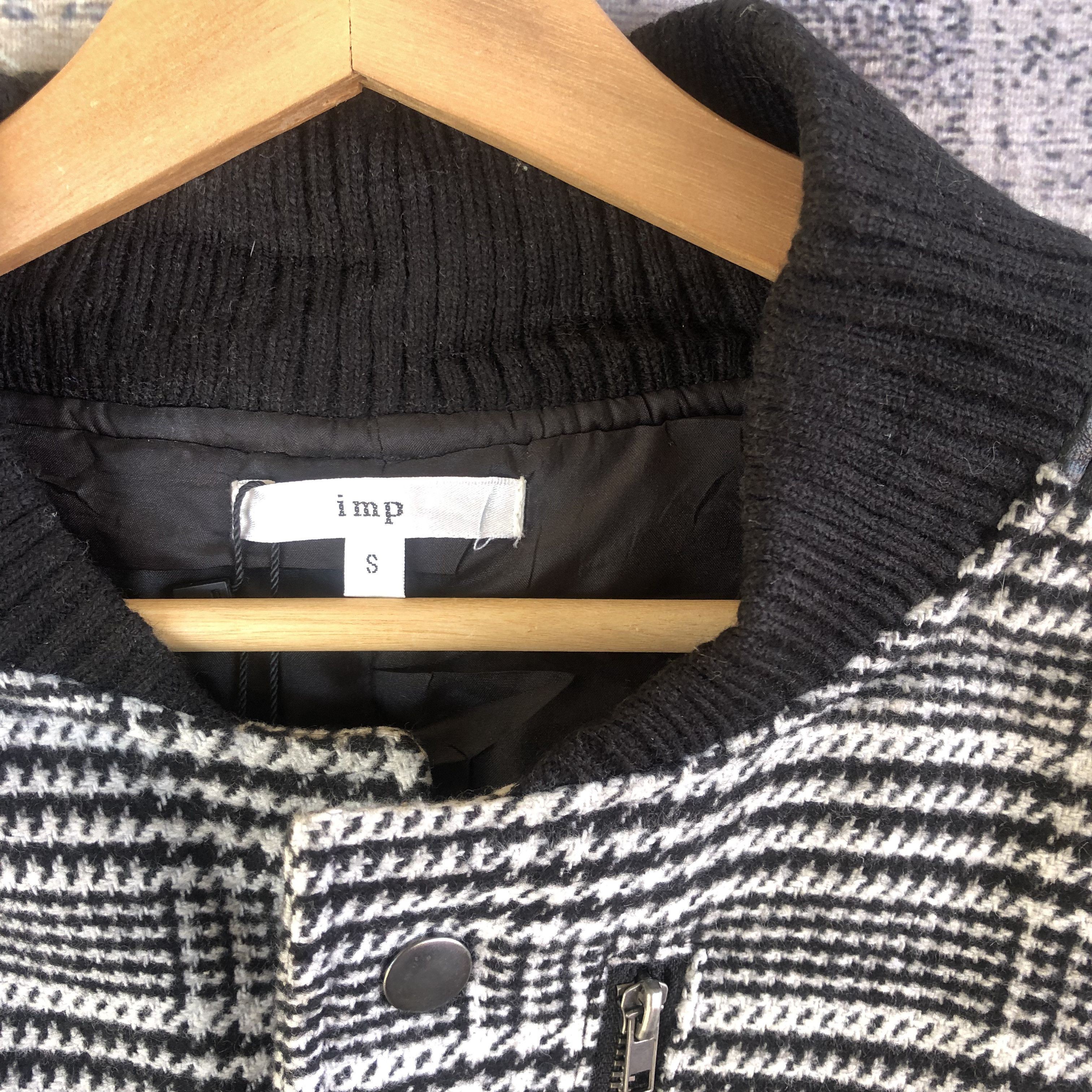 Japanese Brand × Vintage IMP Varsity Jacket Japanese Plaid Wool Leather Jacket Size US M / EU 48-50 / 2 - 6 Thumbnail