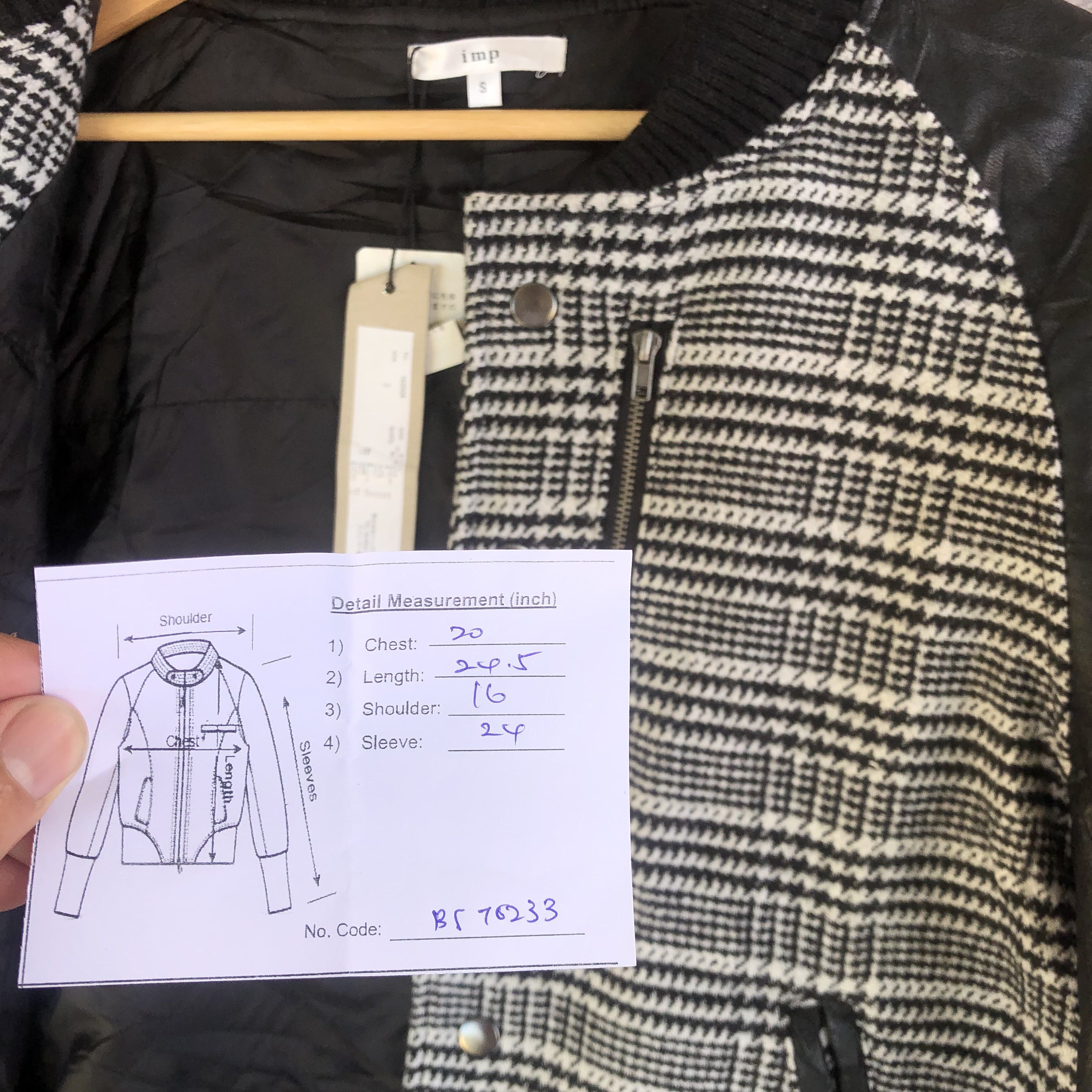 Japanese Brand × Vintage IMP Varsity Jacket Japanese Plaid Wool Leather Jacket Size US M / EU 48-50 / 2 - 14 Thumbnail