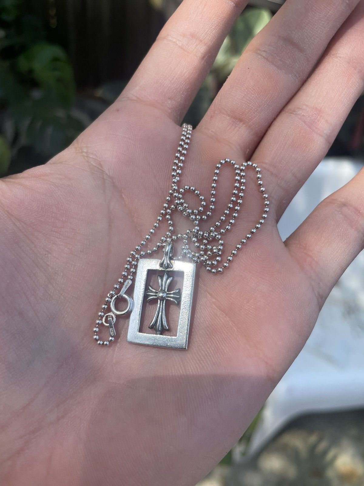 Chrome Hearts Chrome Hearts Framed Baby Fat Cross Pendant | Grailed