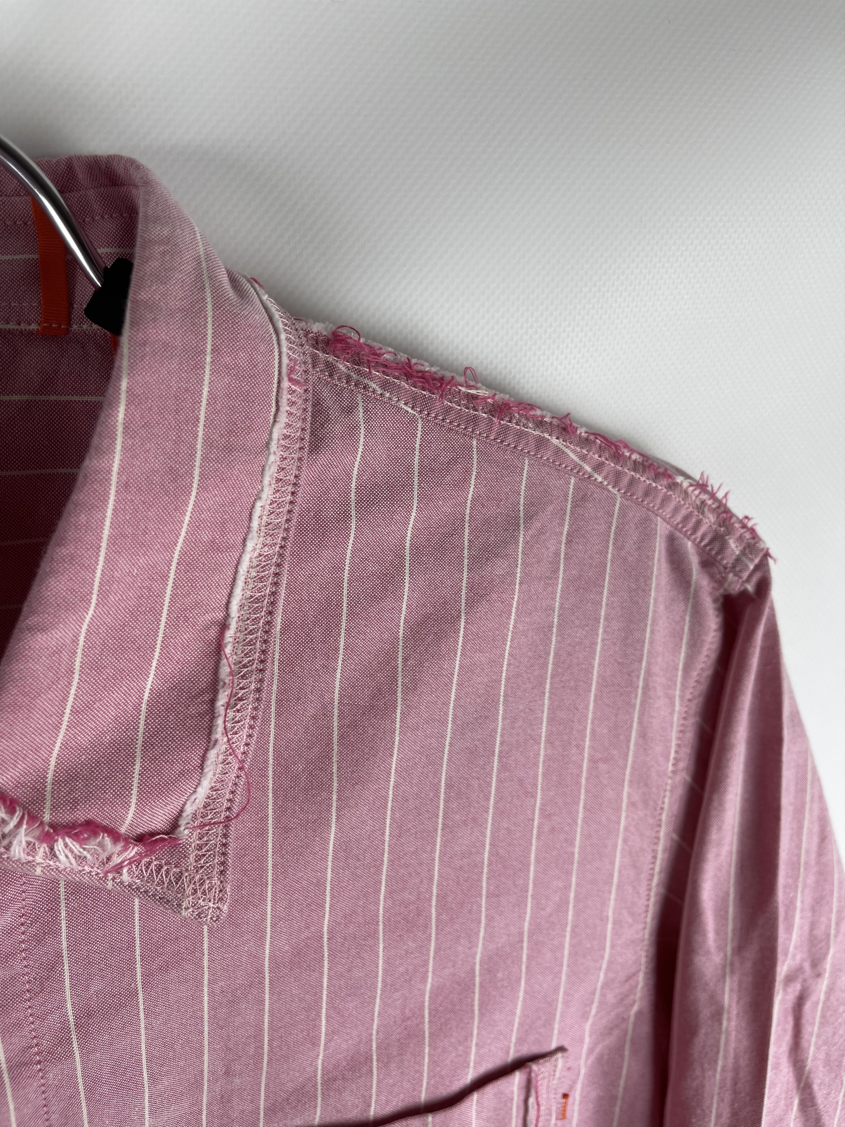 Hugo Hugo Boss distressed pink striped travis Scott style shirt Size US M / EU 48-50 / 2 - 8 Thumbnail