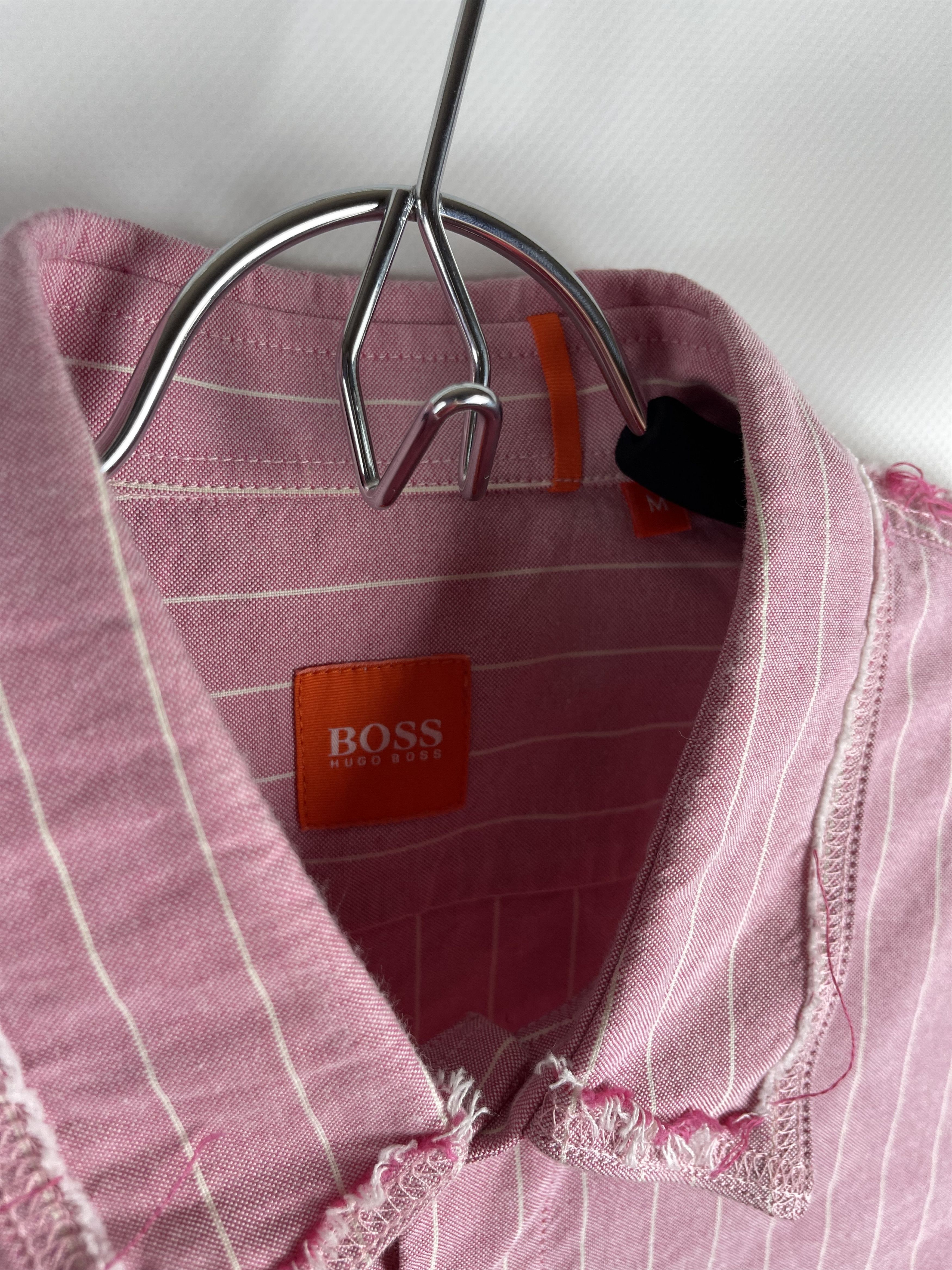 Hugo Hugo Boss distressed pink striped travis Scott style shirt Size US M / EU 48-50 / 2 - 7 Thumbnail