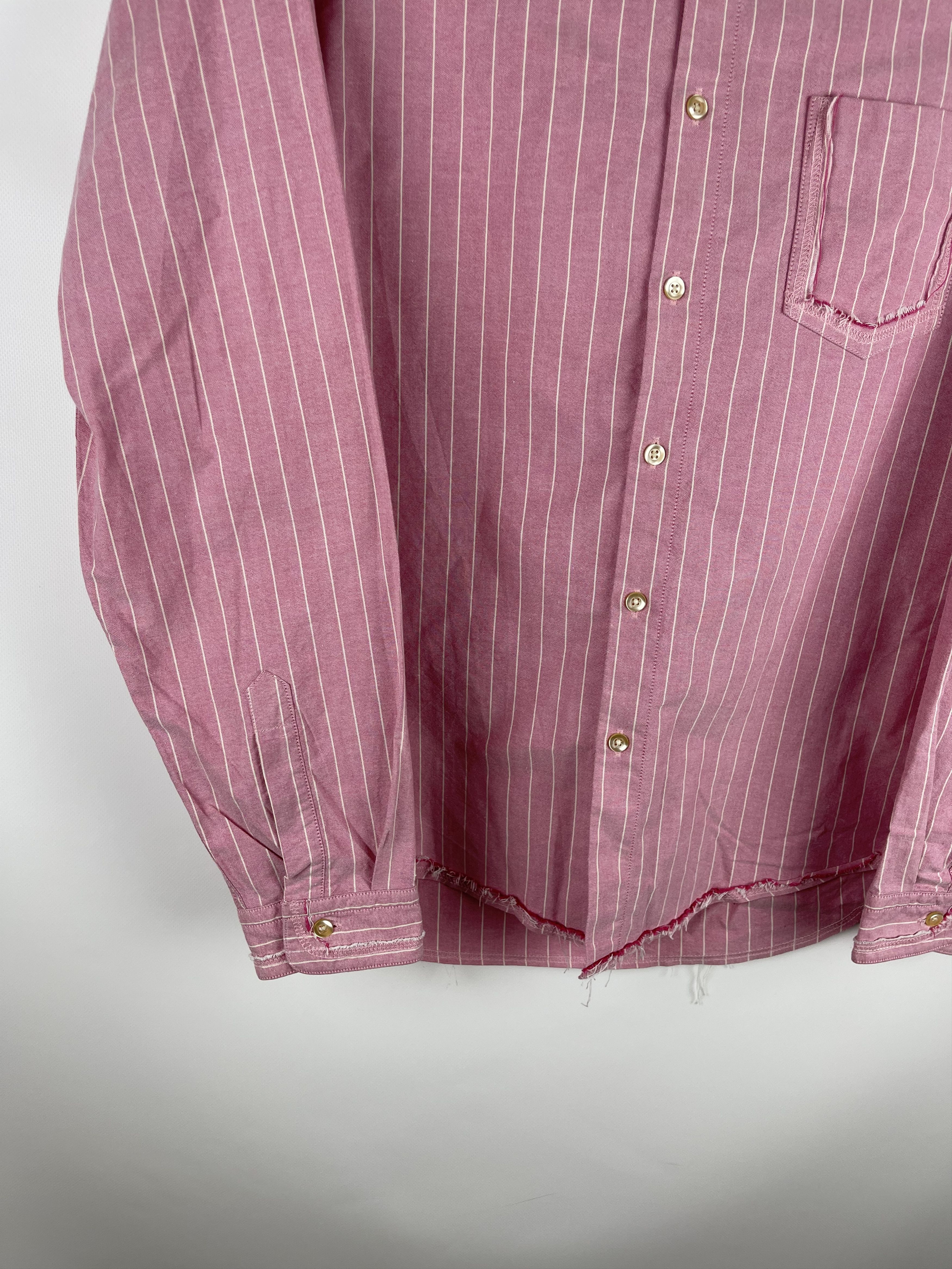 Hugo Hugo Boss distressed pink striped travis Scott style shirt Size US M / EU 48-50 / 2 - 3 Thumbnail