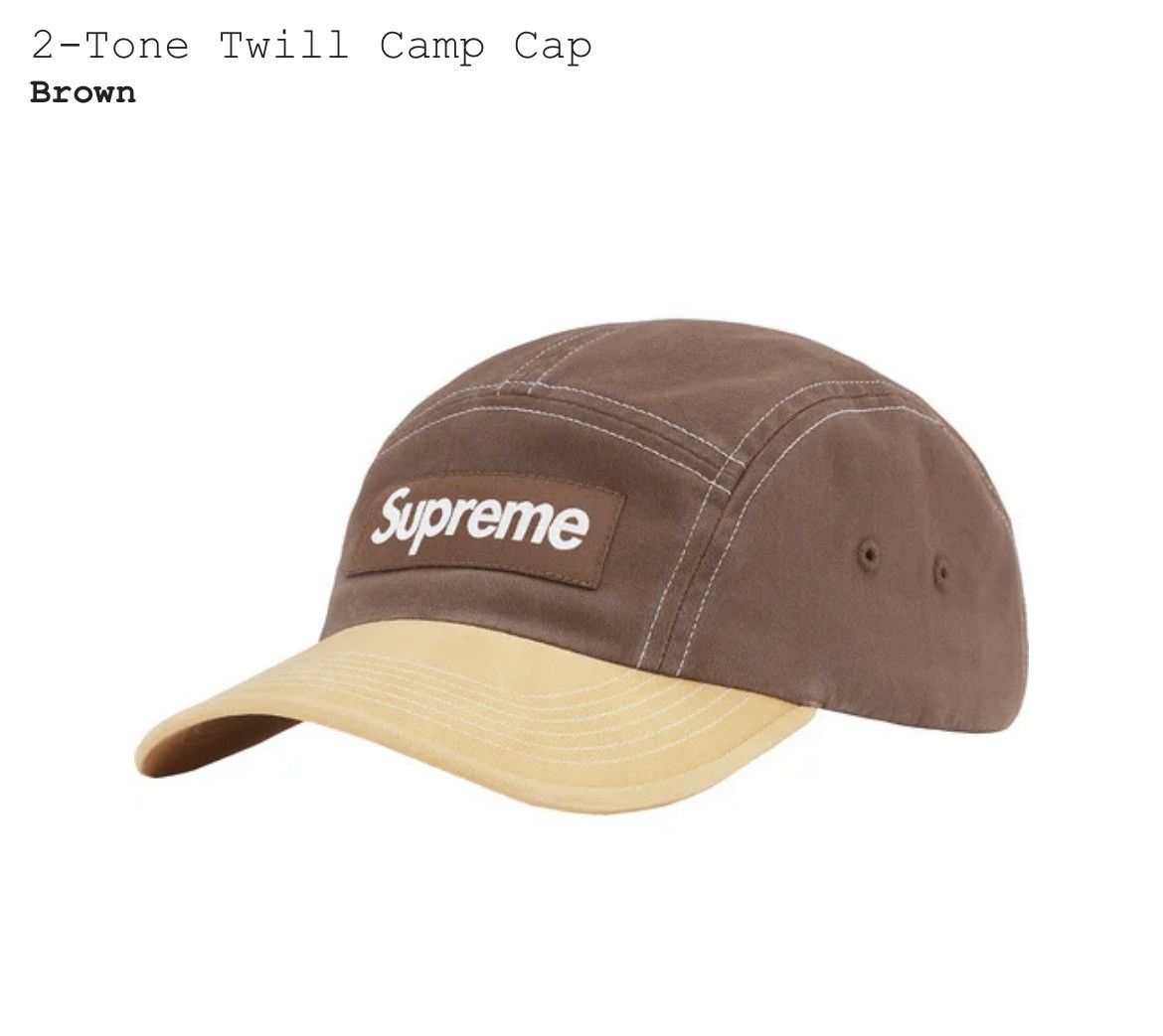 Supreme BRAND NEW - Supreme 2-Tone Twill Camp Cap Brown&Beige