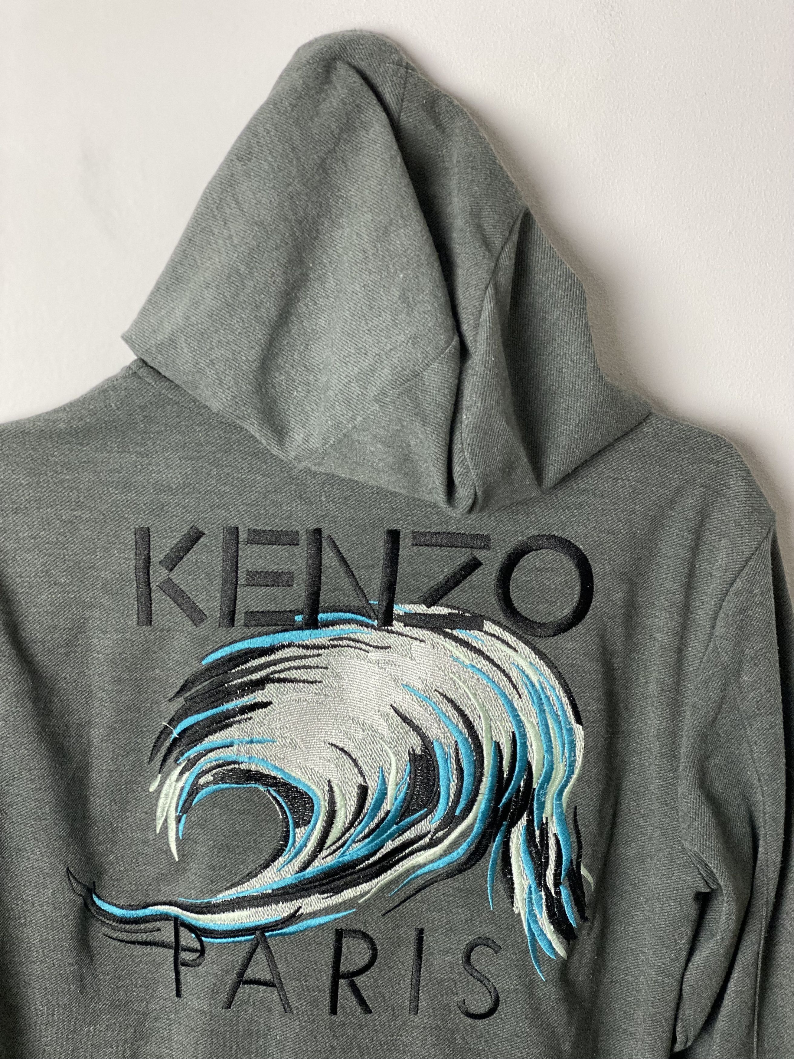 Kenzo Kenzo Paris embroidered wave zip-up hoodie Size US M / EU 48-50 / 2 - 4 Thumbnail