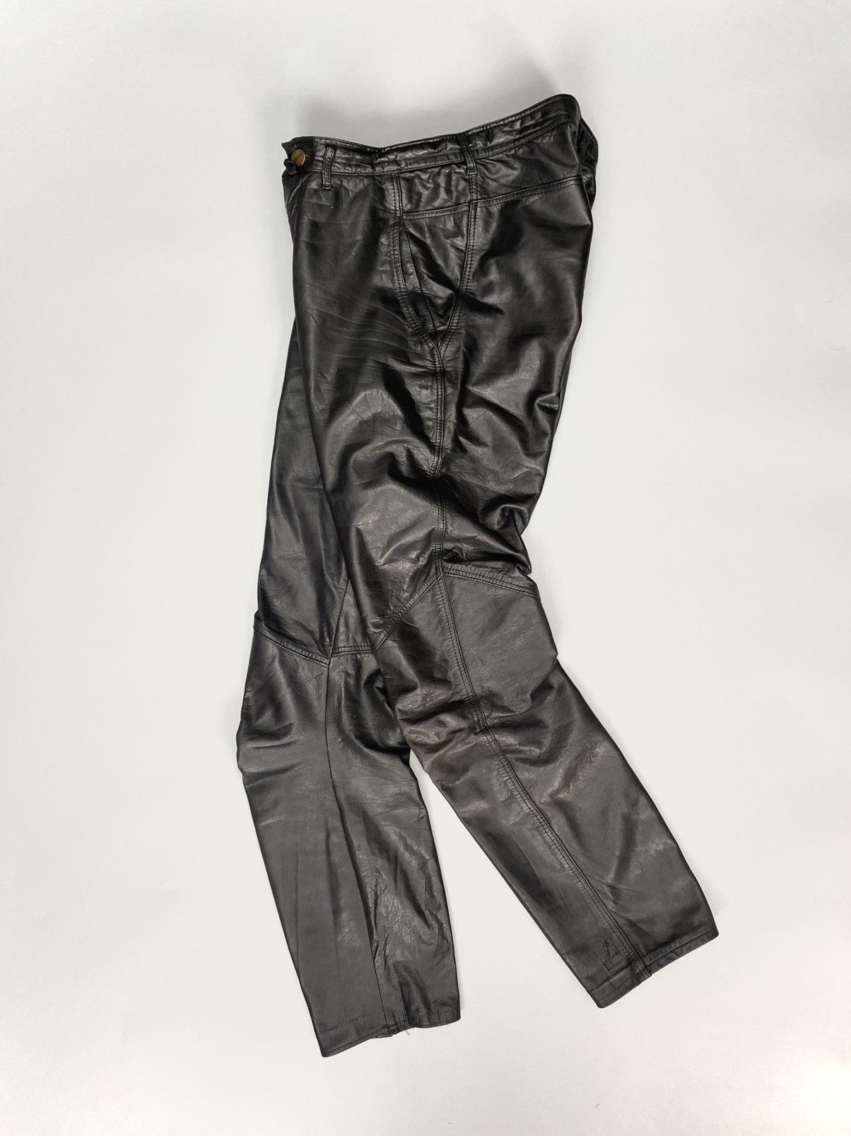 Genuine Leather Leather casual vintage straight biker pants Size US 27 - 1 Thumbnail