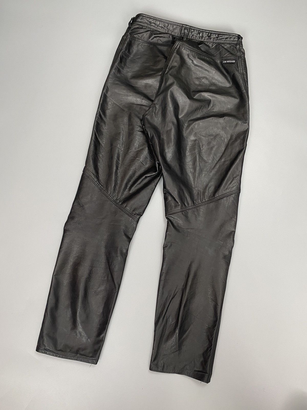 Genuine Leather Leather casual vintage straight biker pants Size US 27 - 10 Thumbnail