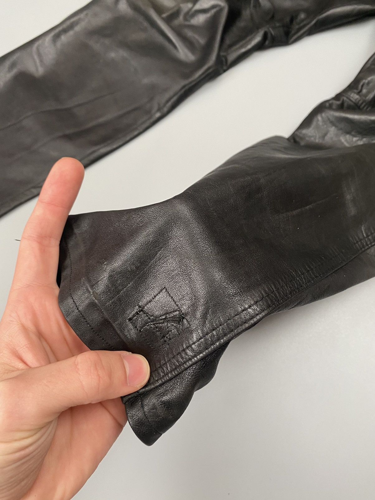 Genuine Leather Leather casual vintage straight biker pants Size US 27 - 13 Thumbnail