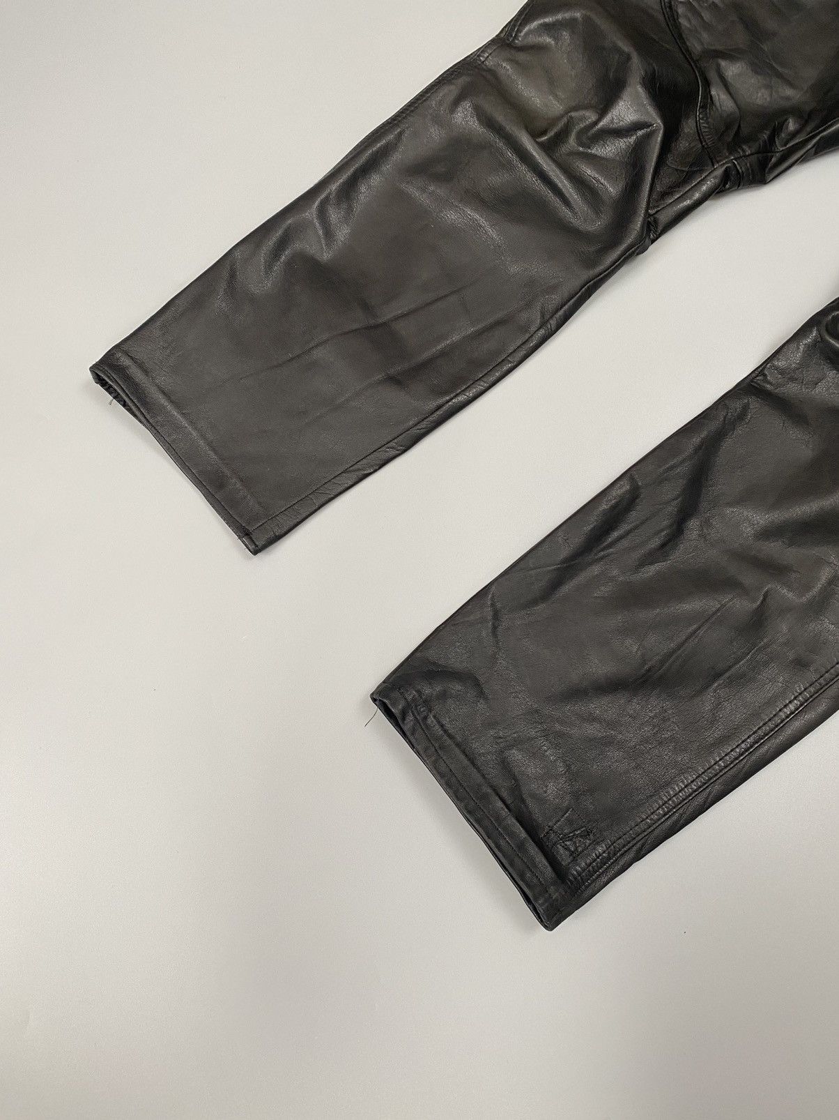 Genuine Leather Leather casual vintage straight biker pants Size US 27 - 5 Thumbnail