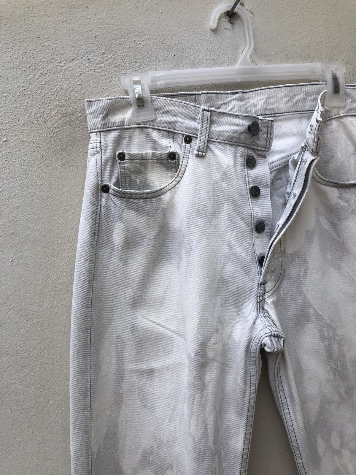 Levi's Vintage 80s Levi’s 501 Jeans Made in Usa Bleached Grey Denim Size US 30 / EU 46 - 4 Thumbnail