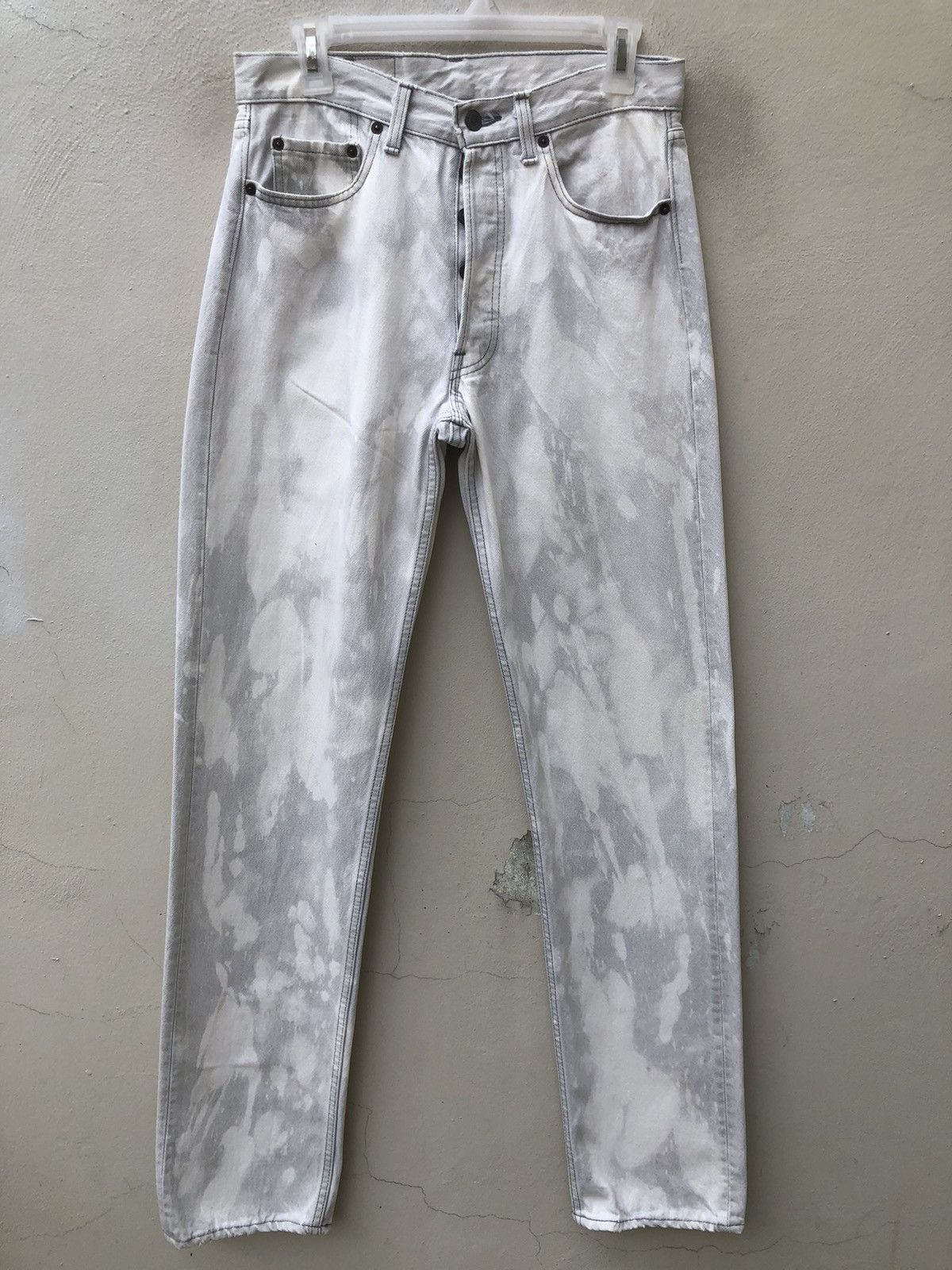 Levi's Vintage 80s Levi’s 501 Jeans Made in Usa Bleached Grey Denim Size US 30 / EU 46 - 3 Thumbnail