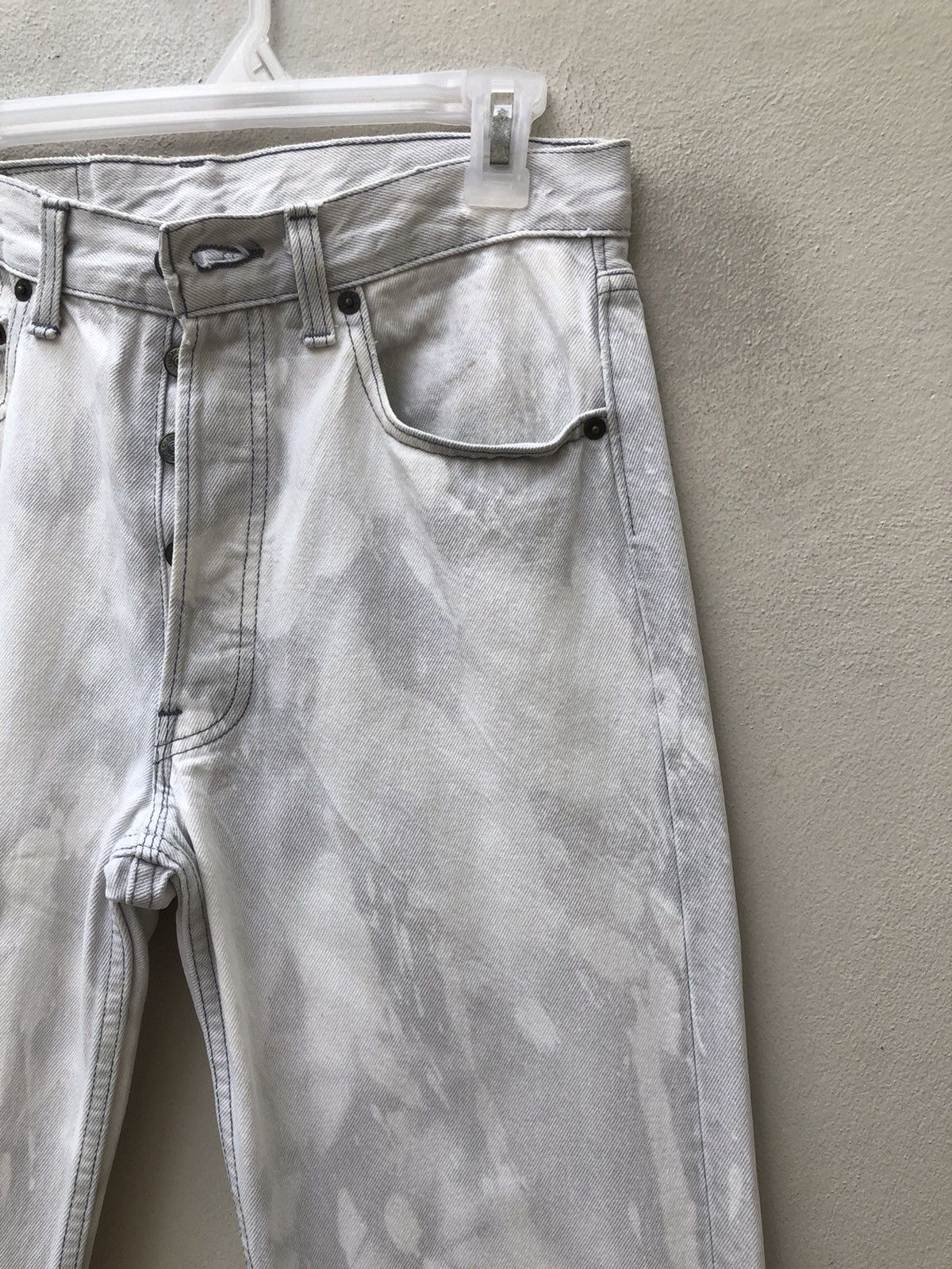 Levi's Vintage 80s Levi’s 501 Jeans Made in Usa Bleached Grey Denim Size US 30 / EU 46 - 8 Thumbnail