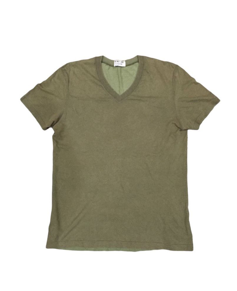 Helmut Lang AW96 HELMUT LANG Olive V neck tee Size US M / EU 48-50 / 2 - 2 Thumbnail