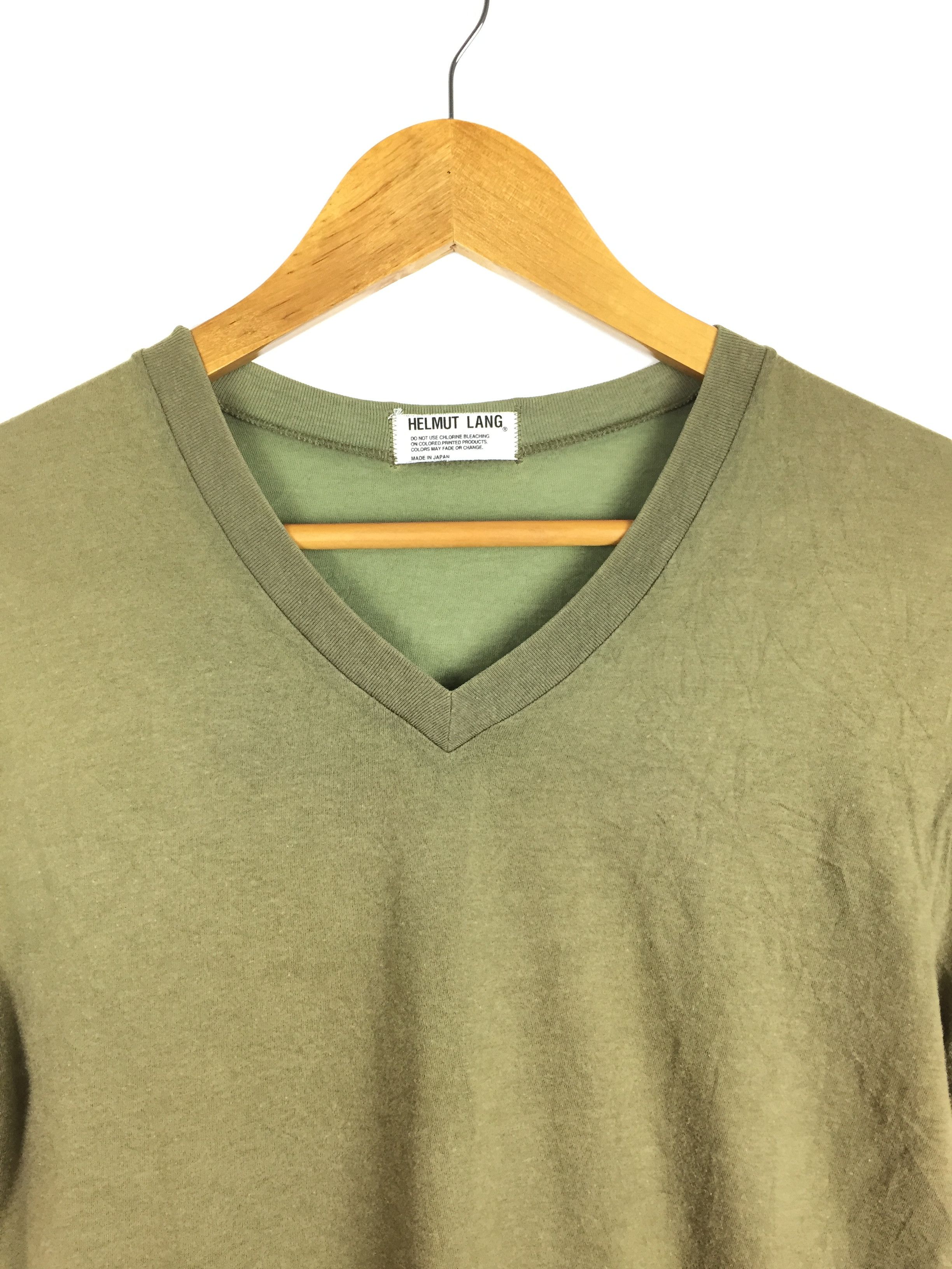 Helmut Lang AW96 HELMUT LANG Olive V neck tee Size US M / EU 48-50 / 2 - 4 Thumbnail