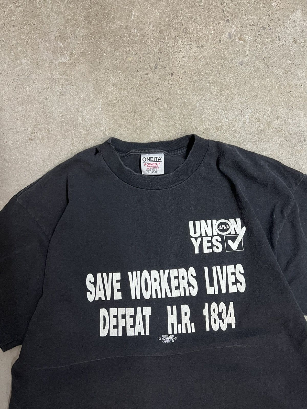 Vintage 1980s Faded Black Union Yes Tee Size US XL / EU 56 / 4 - 2 Thumbnail