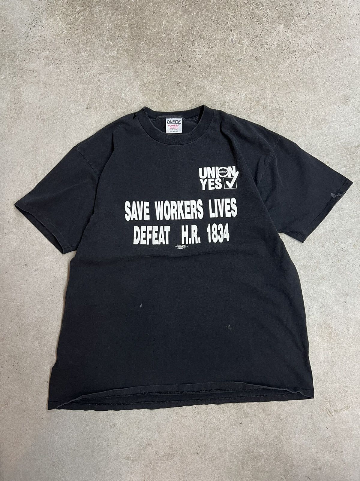 Vintage 1980s Faded Black Union Yes Tee Size US XL / EU 56 / 4 - 1 Thumbnail