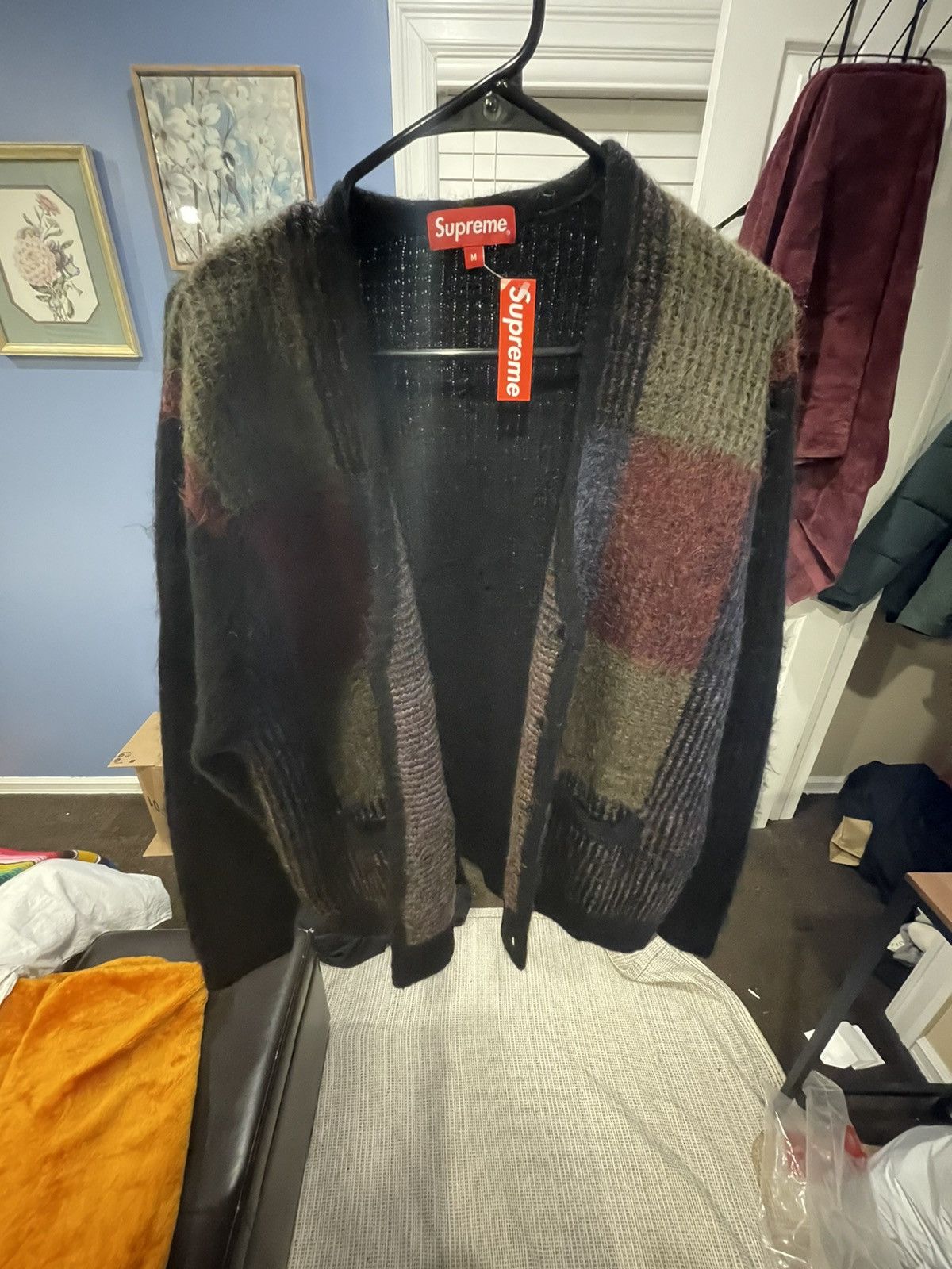 Supreme Supreme brushed grid cardigan | Grailed