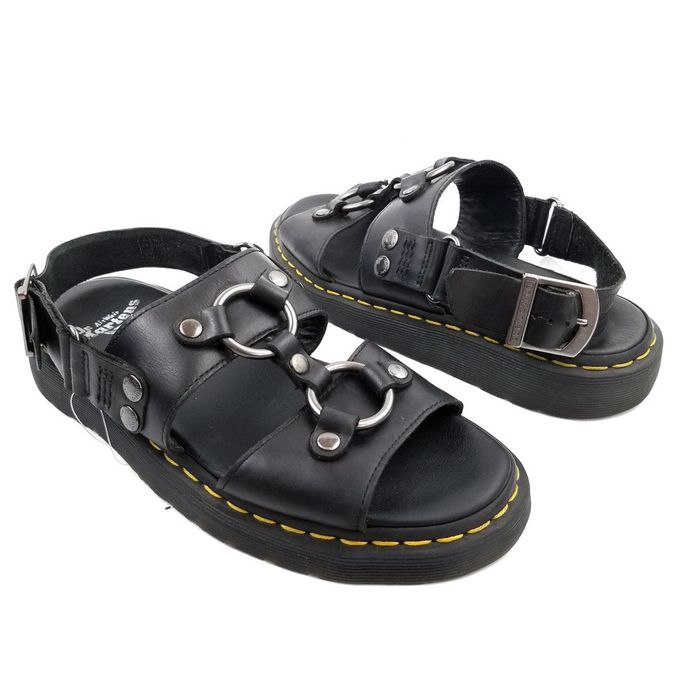 Dr martens xabier hardware leather sandals in on sale black