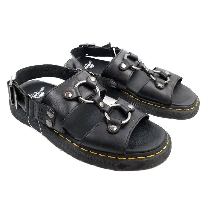 Dr martens xabier hardware leather sandals in black online