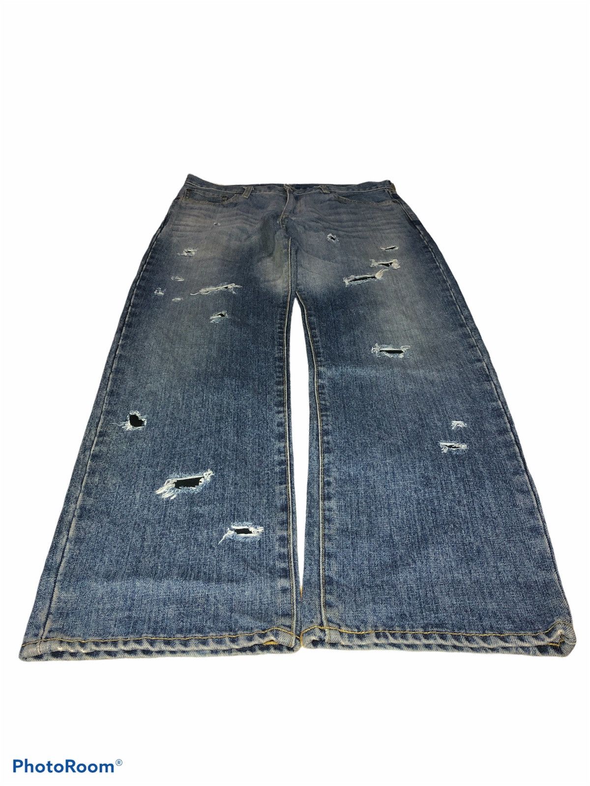Vintage VINTAGE DISTRESSED DENIM BY Uniqlo Size US 33 - 2 Thumbnail