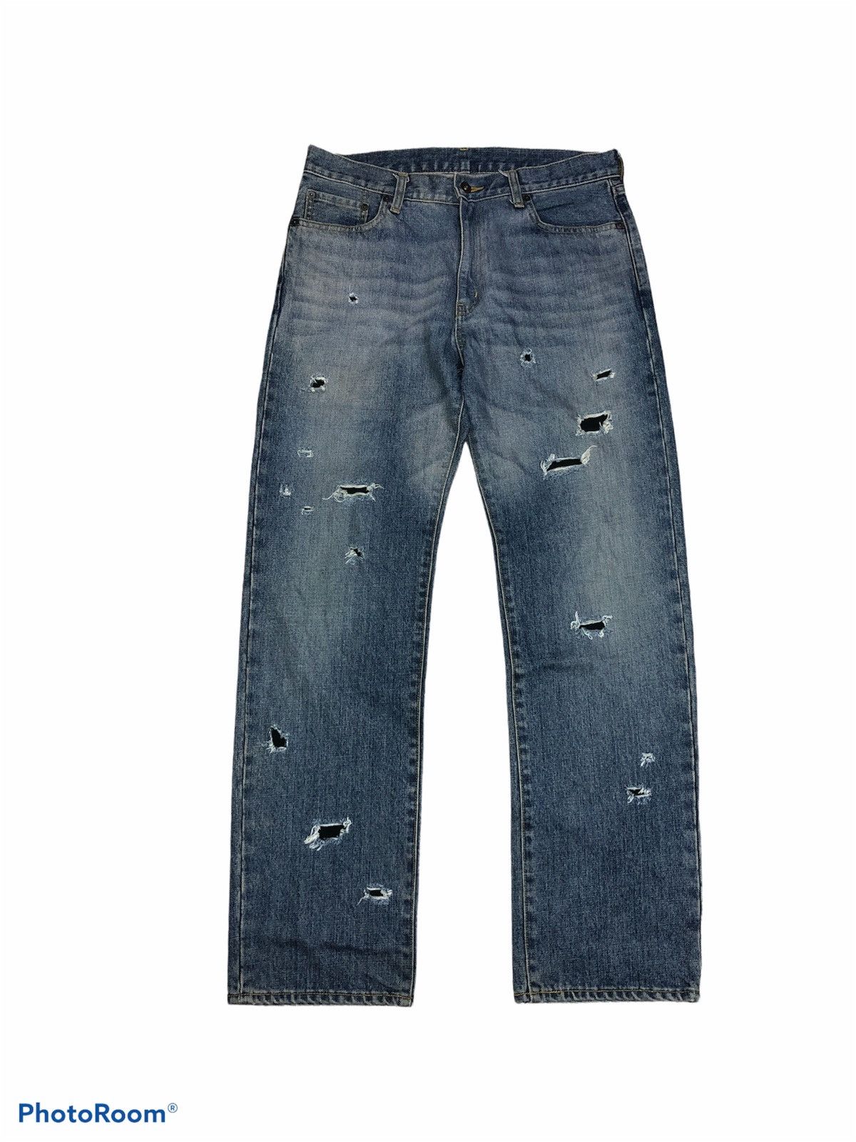 Vintage VINTAGE DISTRESSED DENIM BY Uniqlo Size US 33 - 1 Thumbnail