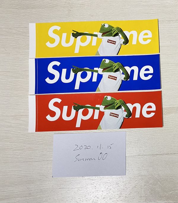 Supreme kermit box logo sticker sale