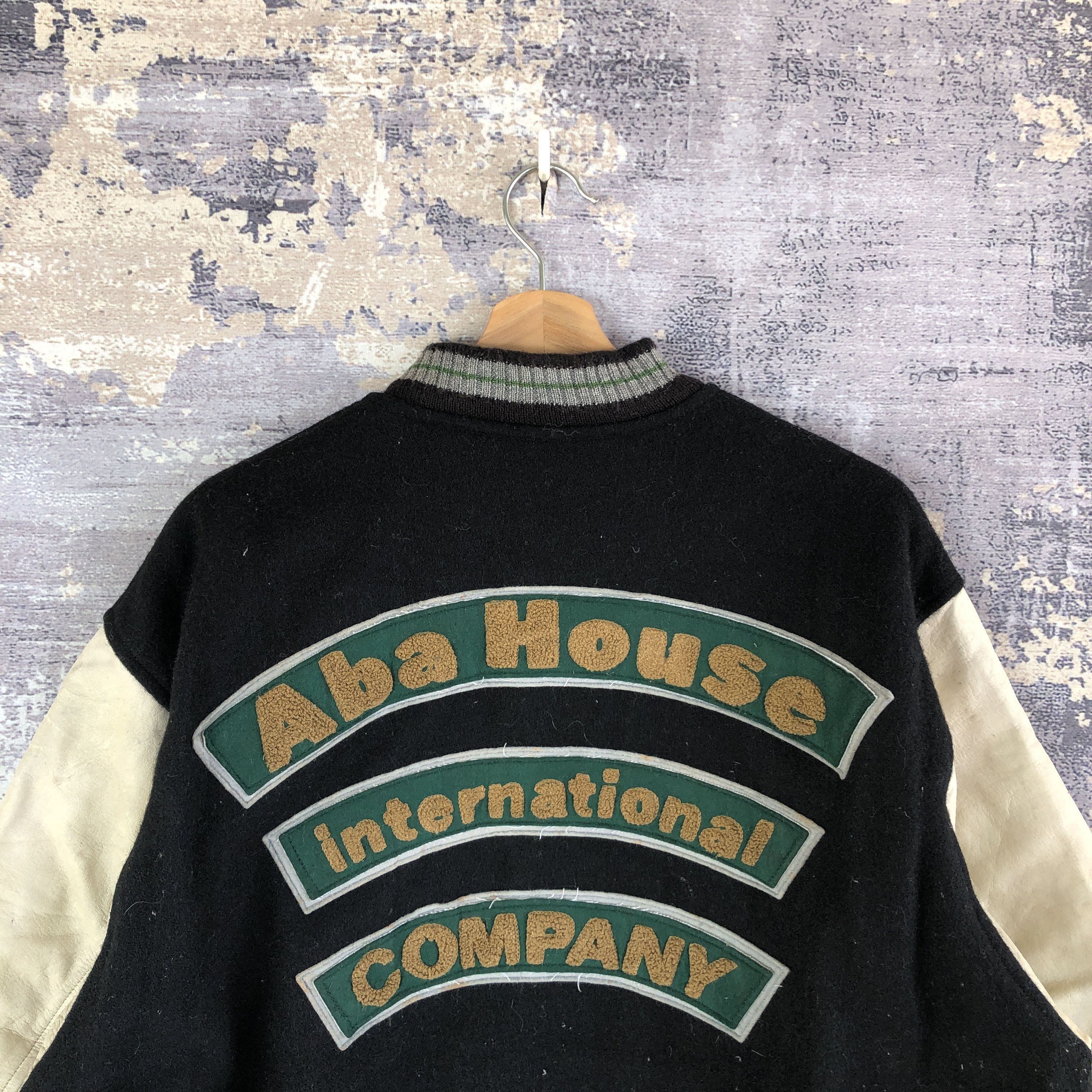 Vintage Aba House Varsity Jacket Leather Letterman Wool Jacket Size US XL / EU 56 / 4 - 6 Thumbnail