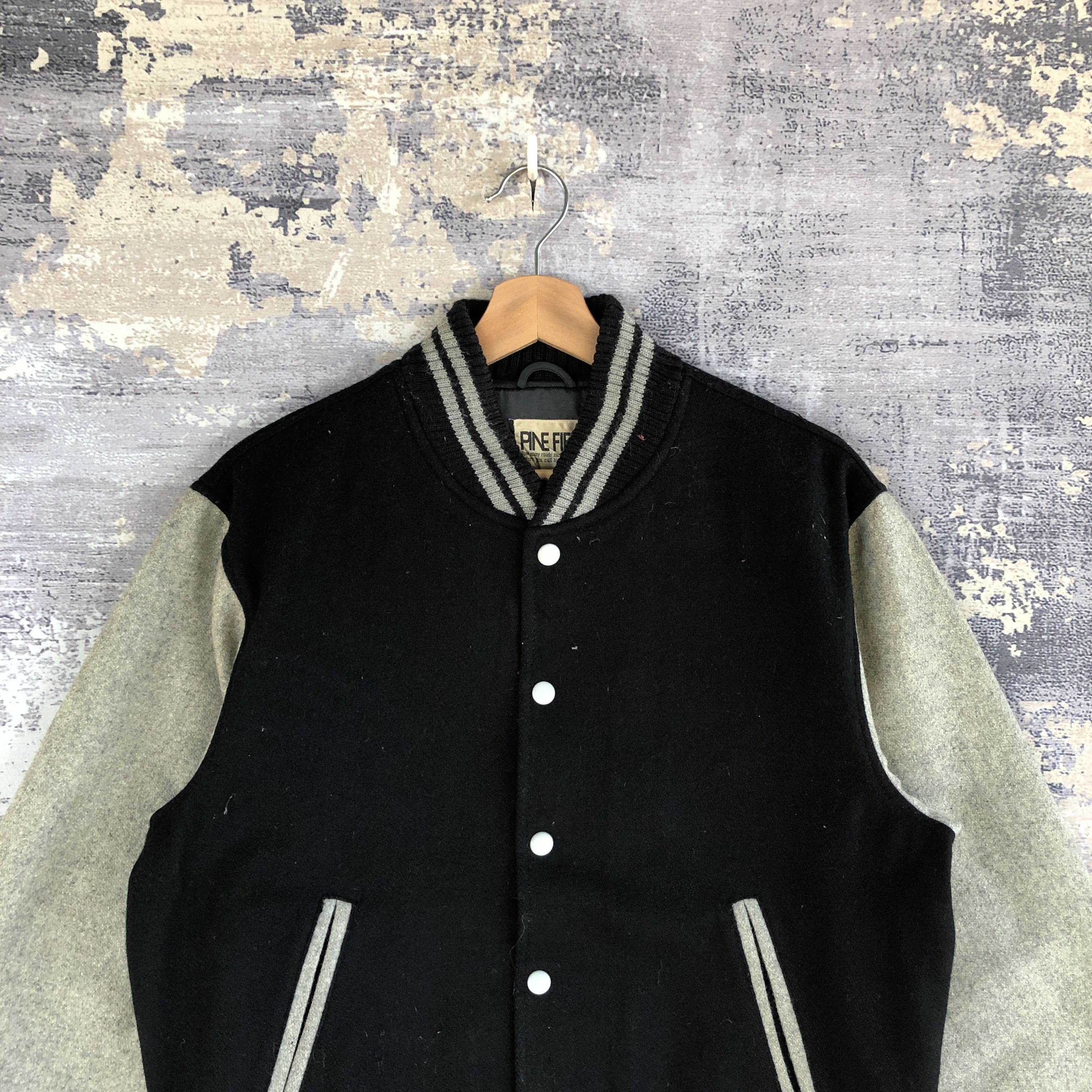 Japanese Brand × Vintage Pine Fields Varsity Jacket Japanese Pine Fields Wool Jacket Size US L / EU 52-54 / 3 - 3 Thumbnail