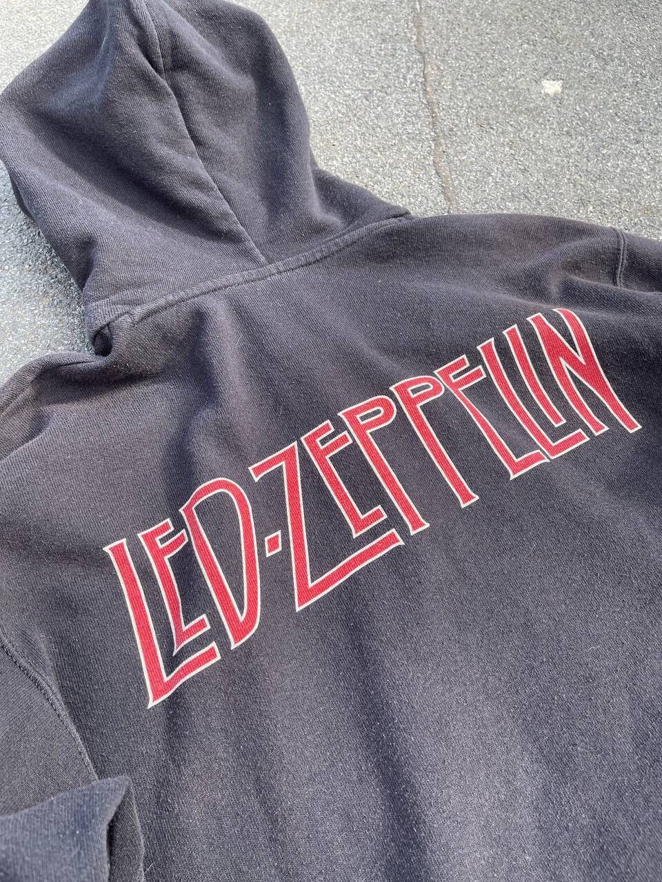 Band Tees × Led Zeppelin × Vintage Rare Led Zeppelin vintage zip hoodie faded rock back merch Size US L / EU 52-54 / 3 - 7 Thumbnail