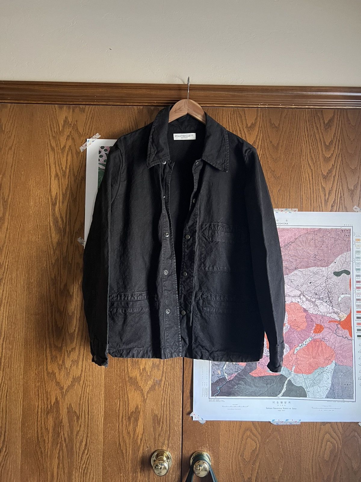 image of Staatsballett Canvas Work Jacket in Black, Men's (Size Large)