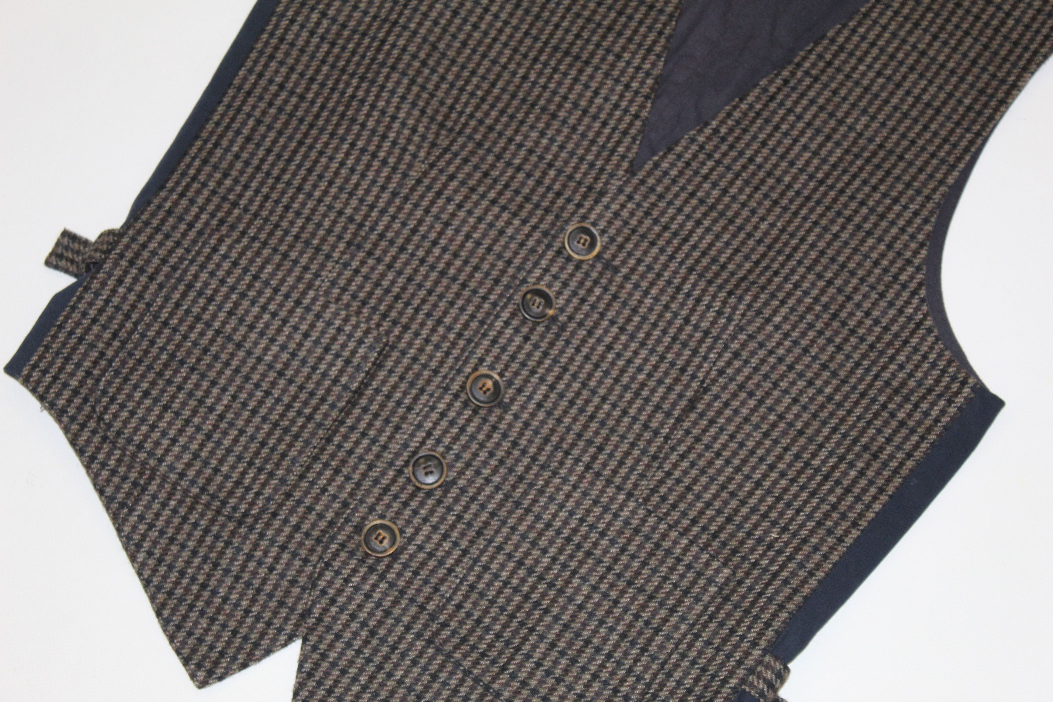 NN07 NN07 Omega Houndstooth Tweed Waistcoat Size US S / EU 44-46 / 1 - 2 Thumbnail
