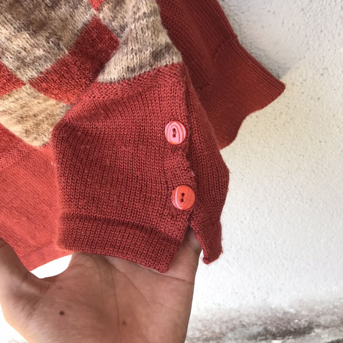 Aran Isles Knitwear Vintage Bashecinq Turtle Neck Checkered Pattern Knitwear Size US L / EU 52-54 / 3 - 7 Thumbnail