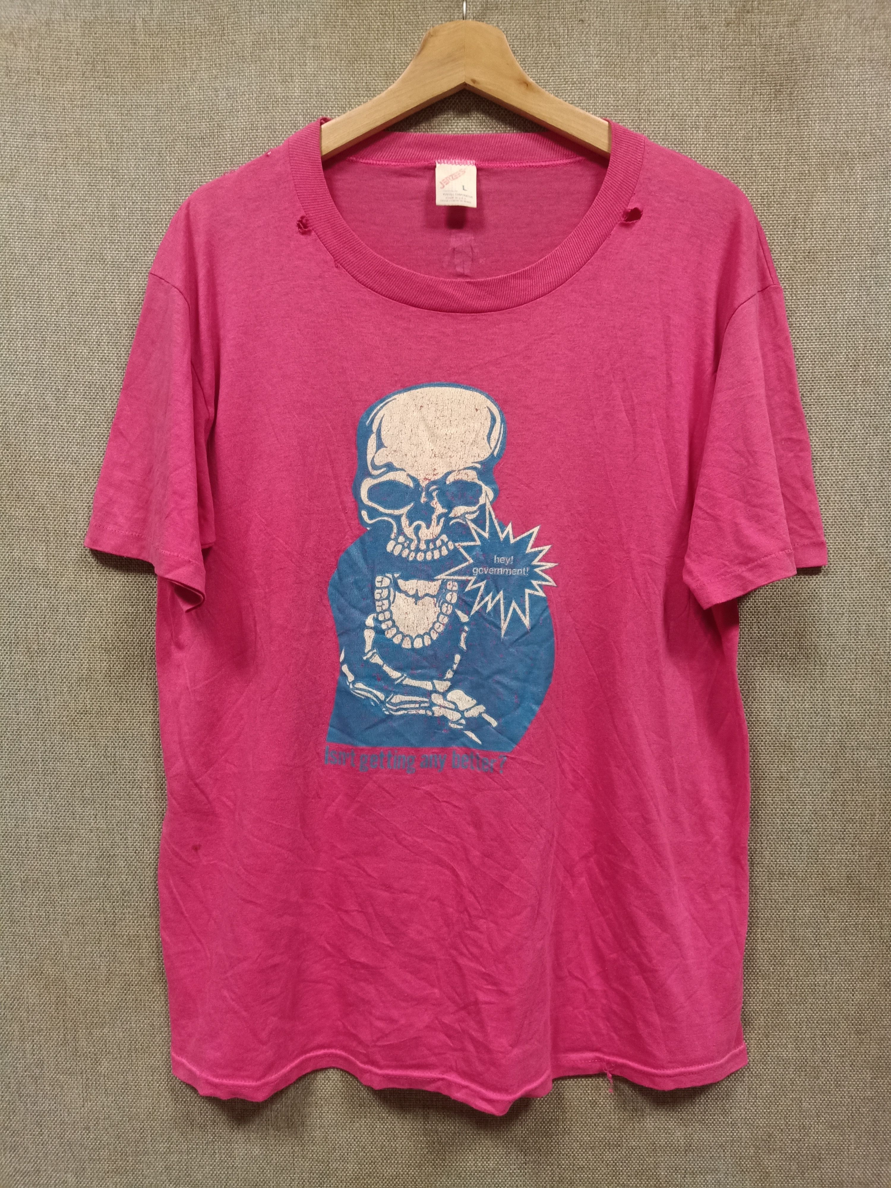 Jerzees × Vintage vintage 90s t shirt jerzees X skulls made in usa Size US M / EU 48-50 / 2 - 1 Thumbnail