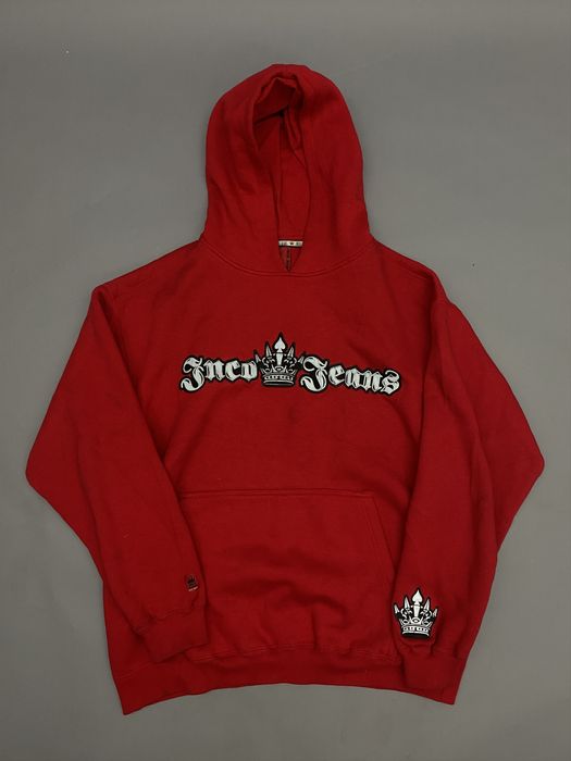 Jnco jnco jeans vintage red reflective 3m hoodie size xl 90s | Grailed