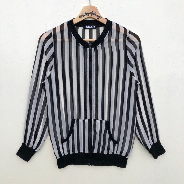 Japanese Brand Anap Transparent Zebra Stripes Polyester Size US XS / EU 42 / 0 - 1 Thumbnail