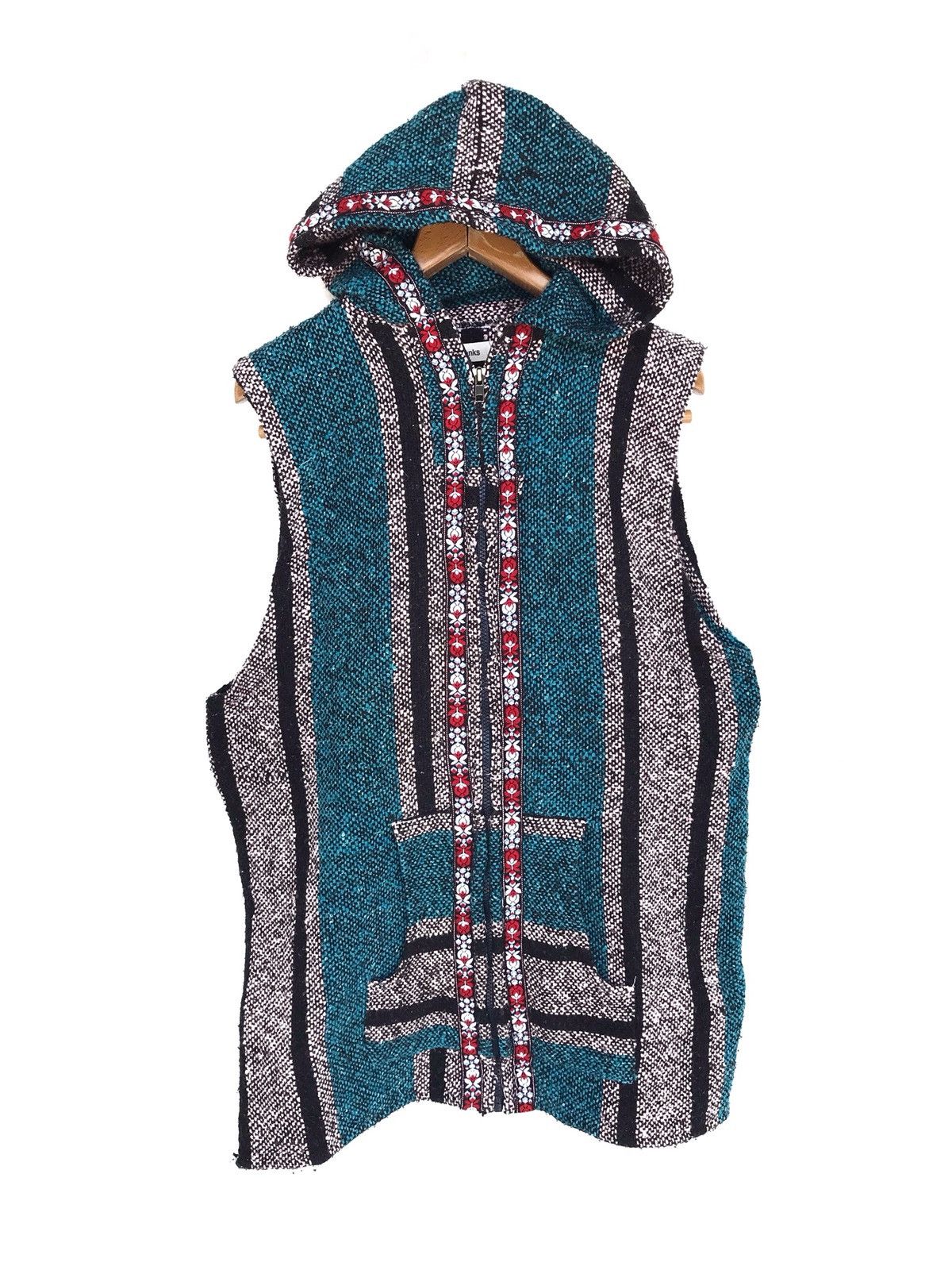 Handmade Handmade Art Navajo Sleeveless Hoodie Tibedan Multi Color Size US L / EU 52-54 / 3 - 1 Thumbnail