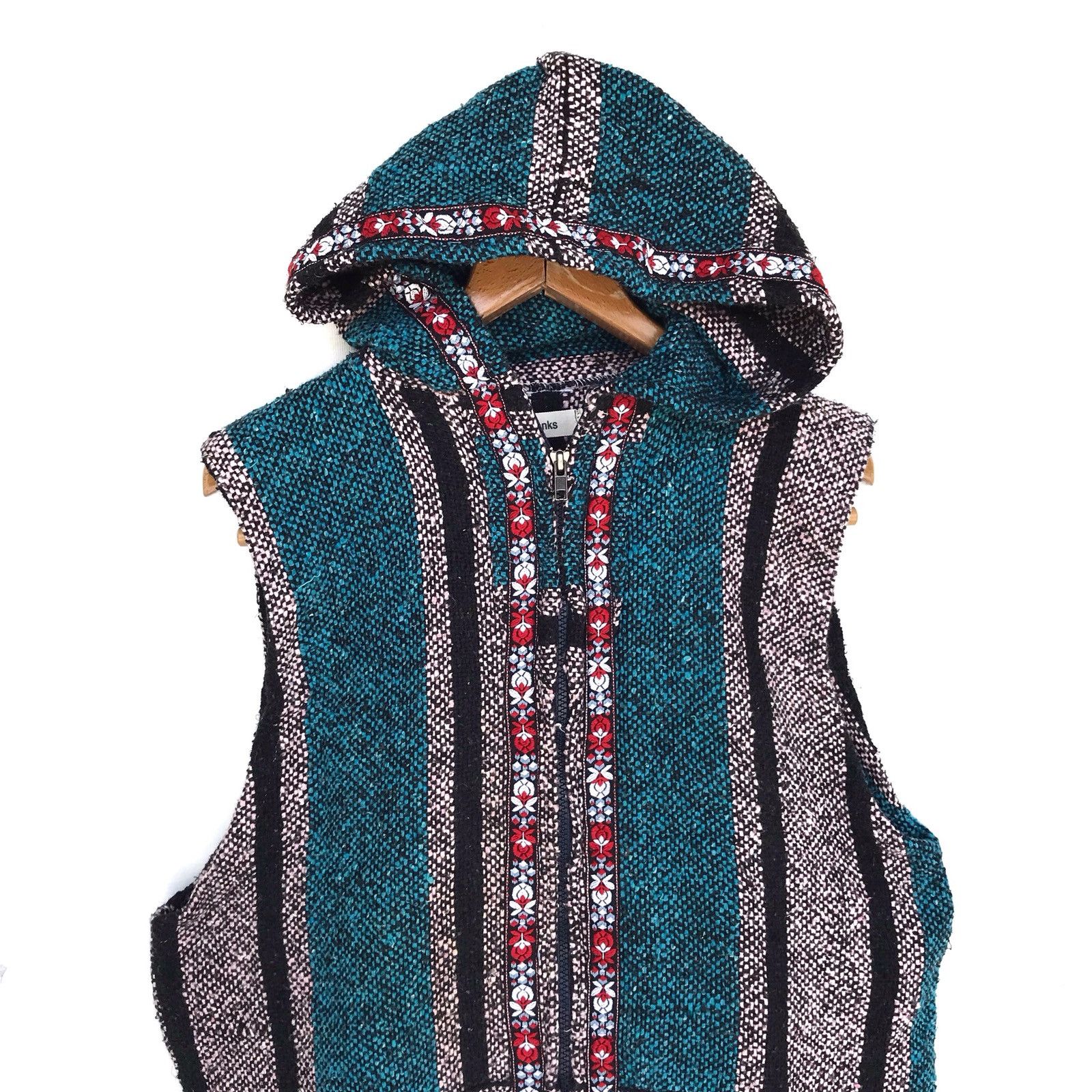 Handmade Handmade Art Navajo Sleeveless Hoodie Tibedan Multi Color Size US L / EU 52-54 / 3 - 3 Thumbnail