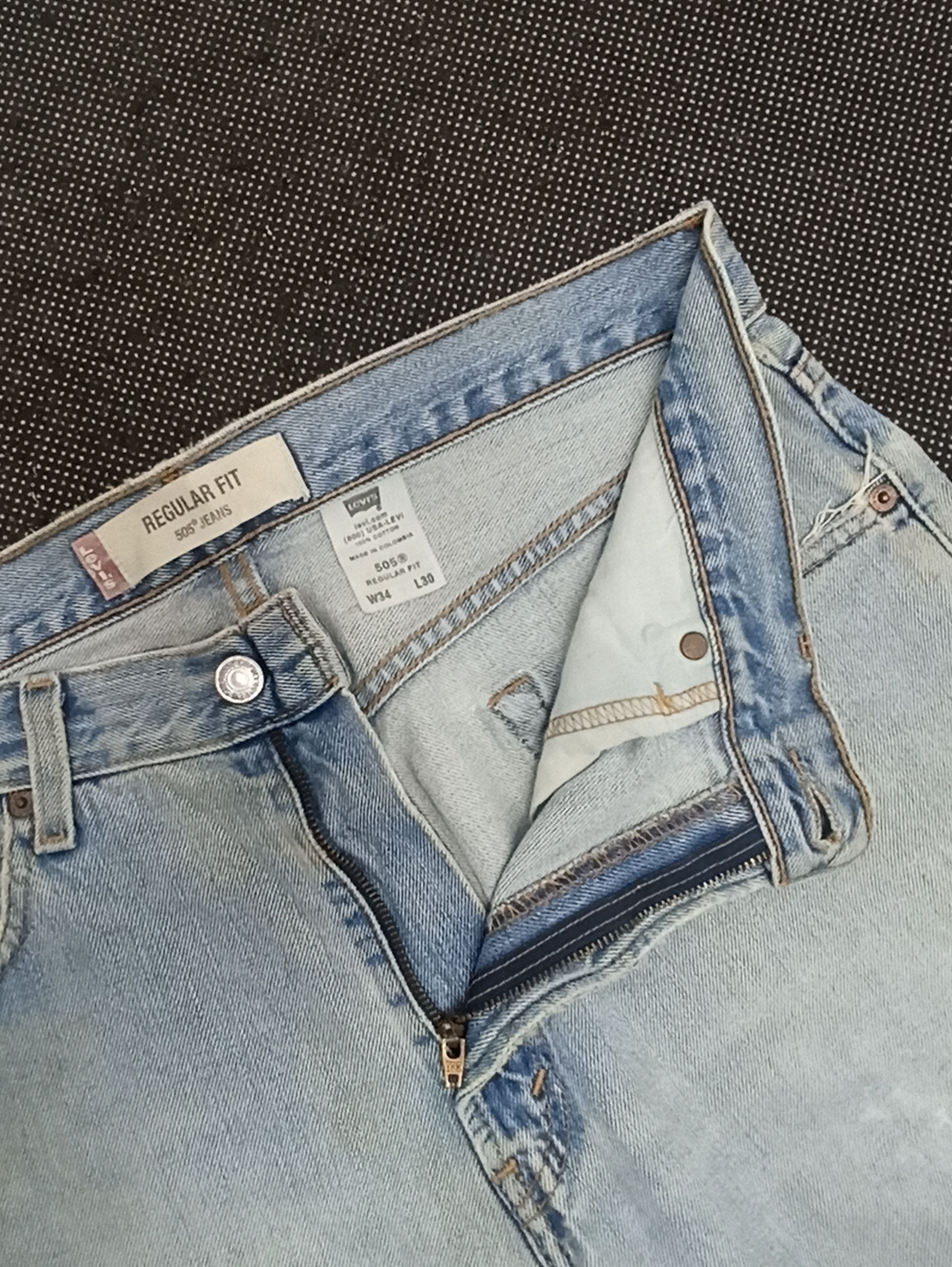 Jean × Levi's × Vintage VINTAGE LEVIS 505 DISTRESSED BLUE WASH JEANS -J320 Size US 34 / EU 50 - 3 Thumbnail