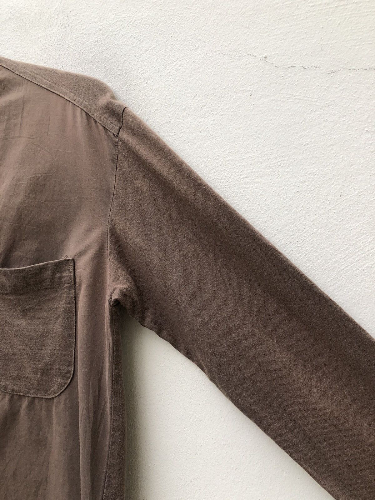 Issey Miyake Vintage Tsumori Chisato Fade Brown Hybrid Mandarin Shirt Size US M / EU 48-50 / 2 - 4 Thumbnail