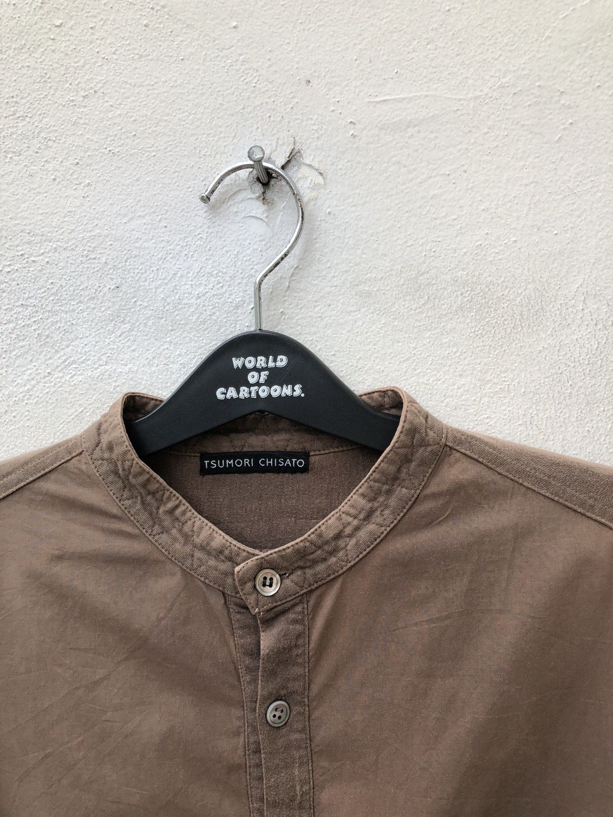 Issey Miyake Vintage Tsumori Chisato Fade Brown Hybrid Mandarin Shirt Size US M / EU 48-50 / 2 - 2 Thumbnail