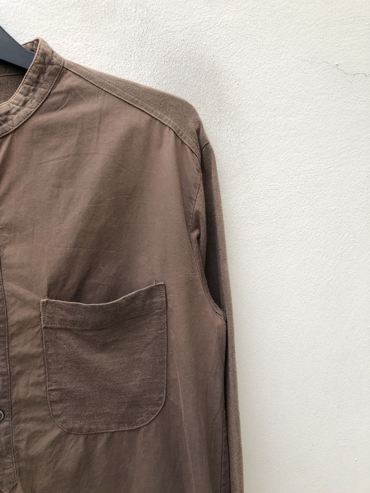 Issey Miyake Vintage Tsumori Chisato Fade Brown Hybrid Mandarin Shirt Size US M / EU 48-50 / 2 - 3 Thumbnail