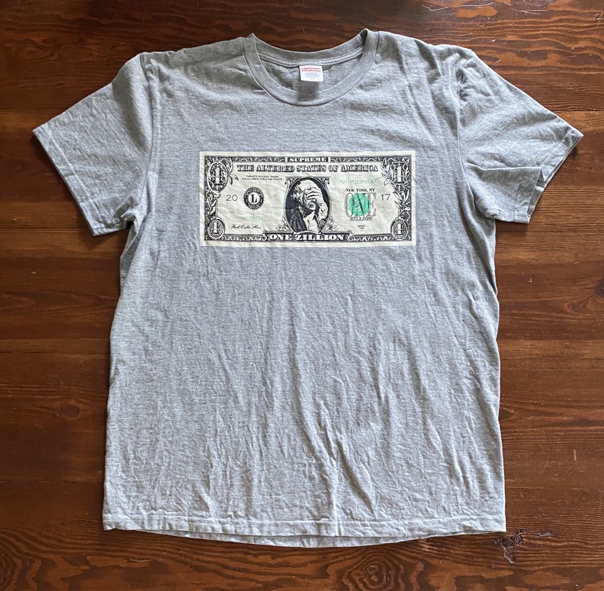 Supreme 2017 Supreme Gray Dollar Tee Size US XL / EU 56 / 4 - 1 Thumbnail