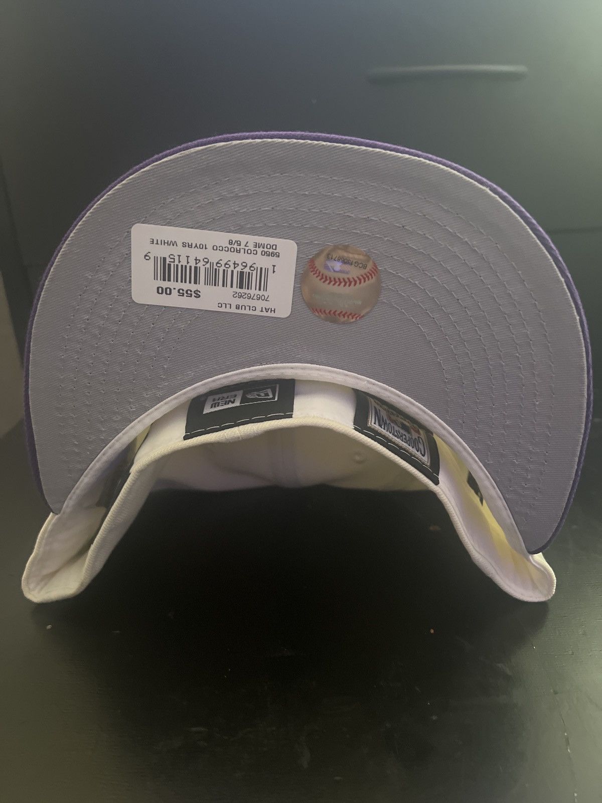 Hat club exclusive white dome store Colorado Rockies fitted 7 5/8