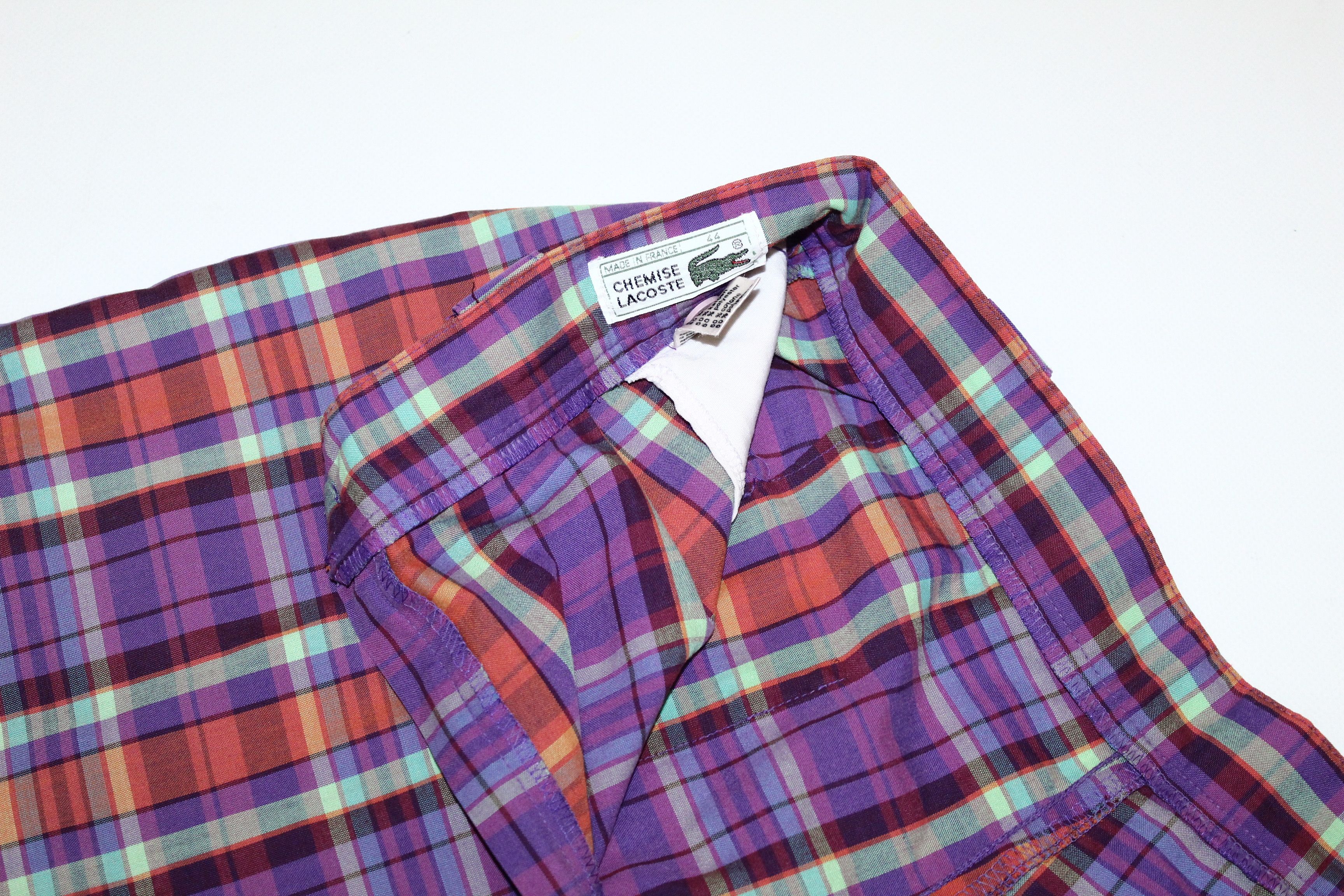Lacoste 🔥VTG Chemise Lacoste Coloured Plaid Bermuda Golf Shorts Size US 28 / EU 44 - 4 Thumbnail
