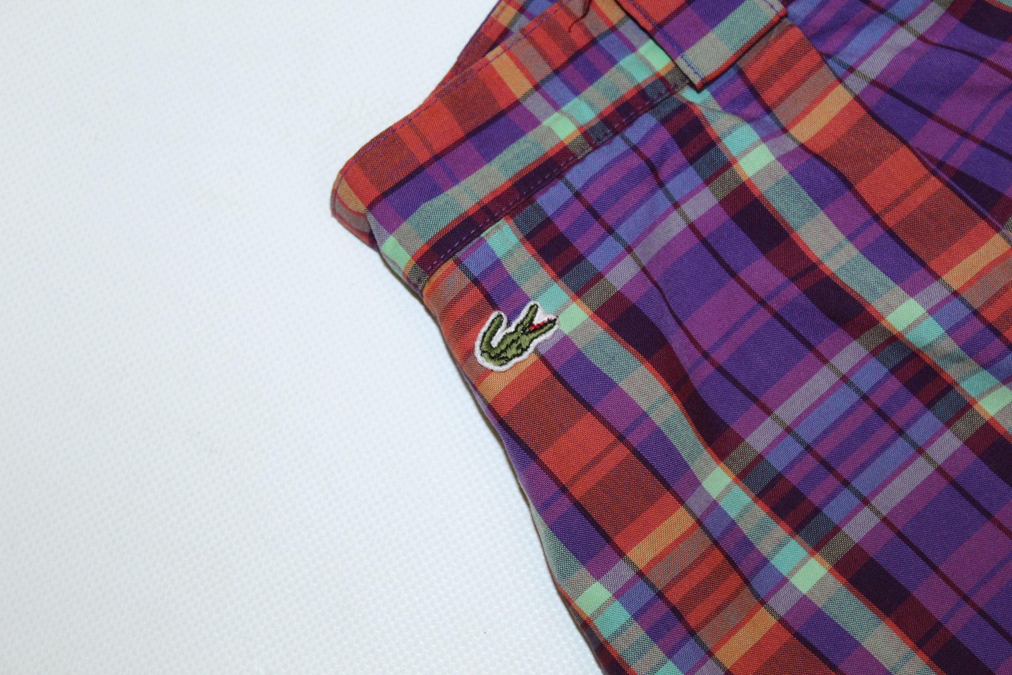 Lacoste 🔥VTG Chemise Lacoste Coloured Plaid Bermuda Golf Shorts Size US 28 / EU 44 - 3 Thumbnail