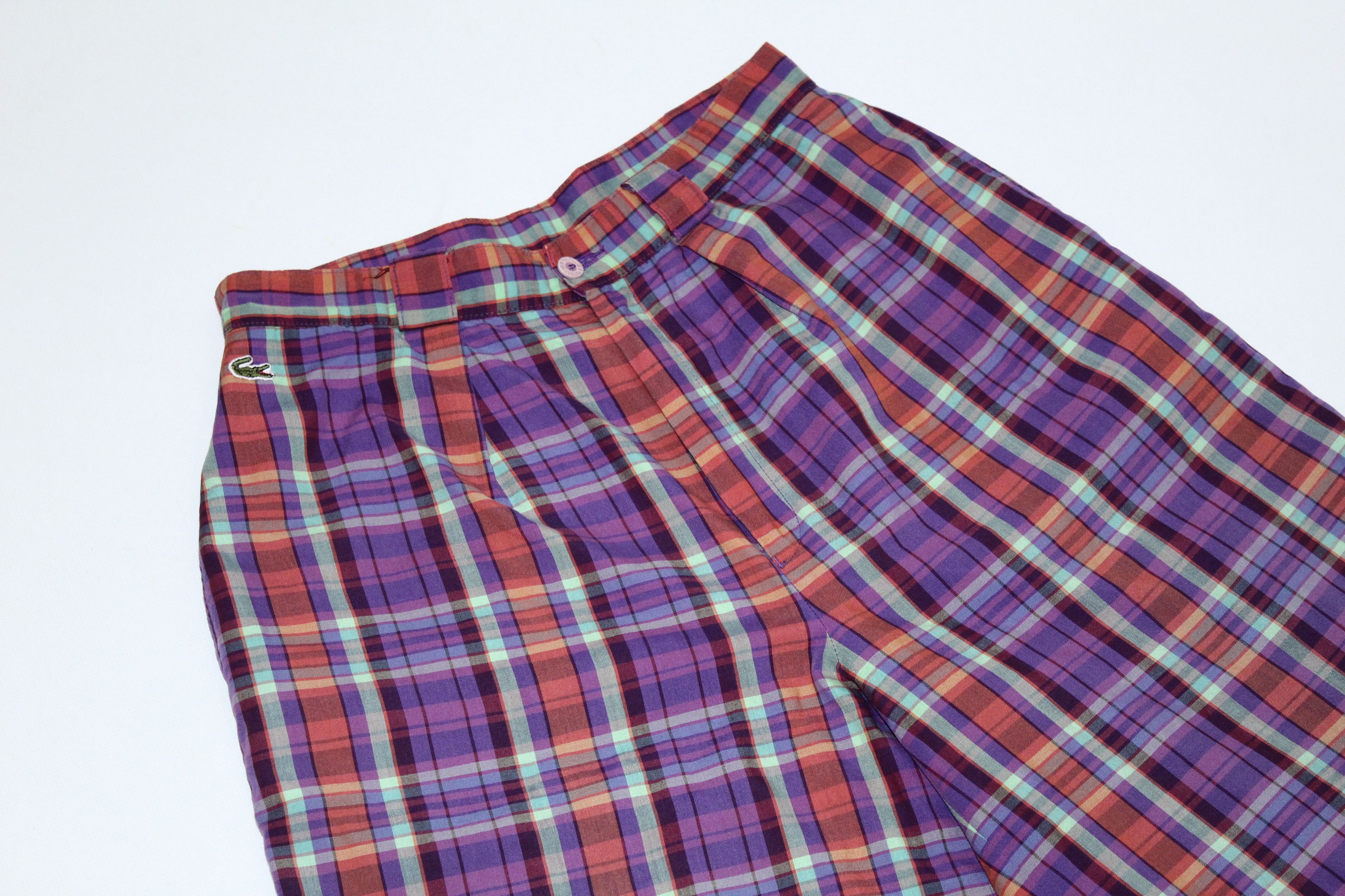 Lacoste 🔥VTG Chemise Lacoste Coloured Plaid Bermuda Golf Shorts Size US 28 / EU 44 - 2 Thumbnail